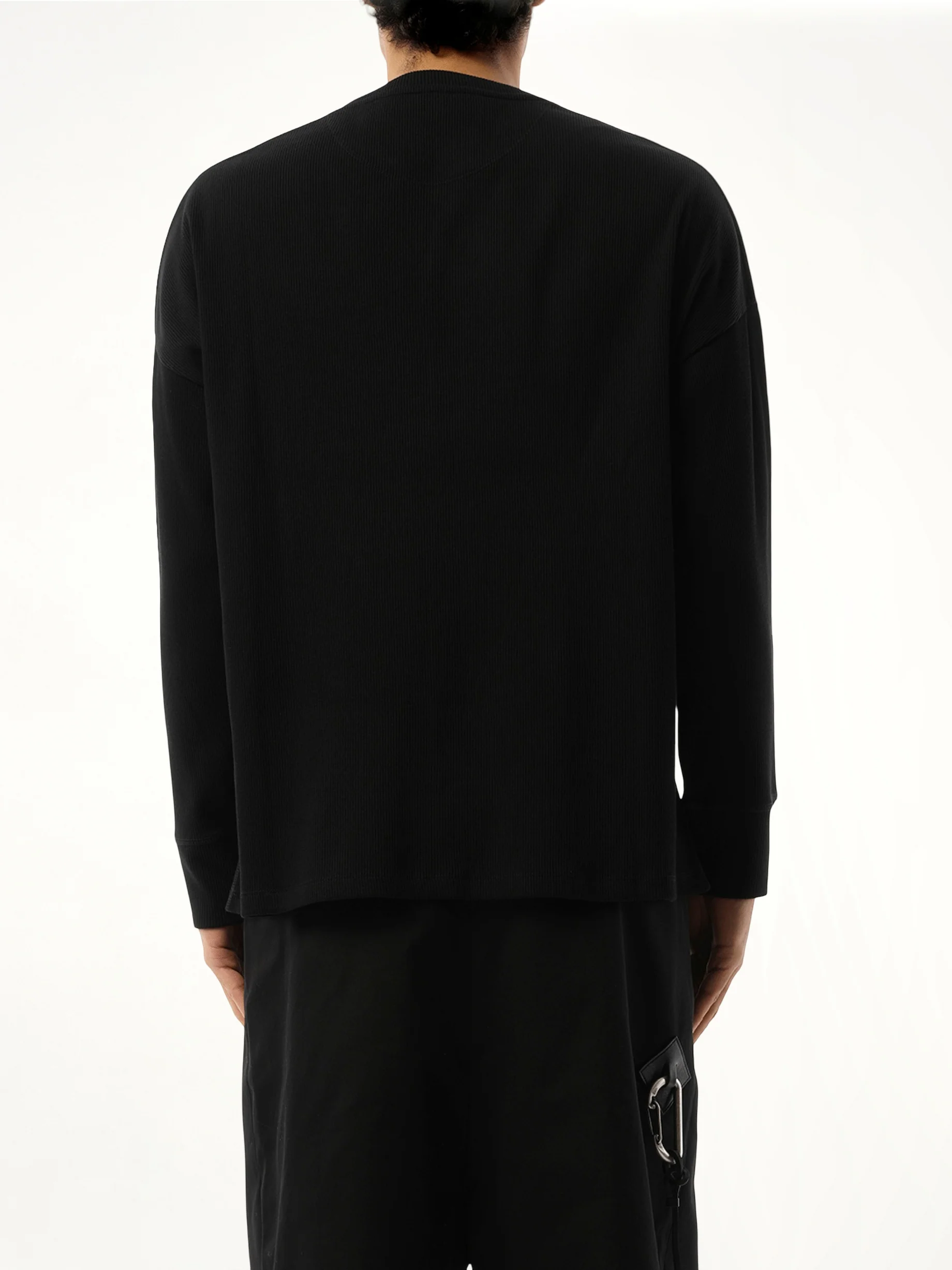 Long Sleeve Anagram T-Shirt in Black - Image 6