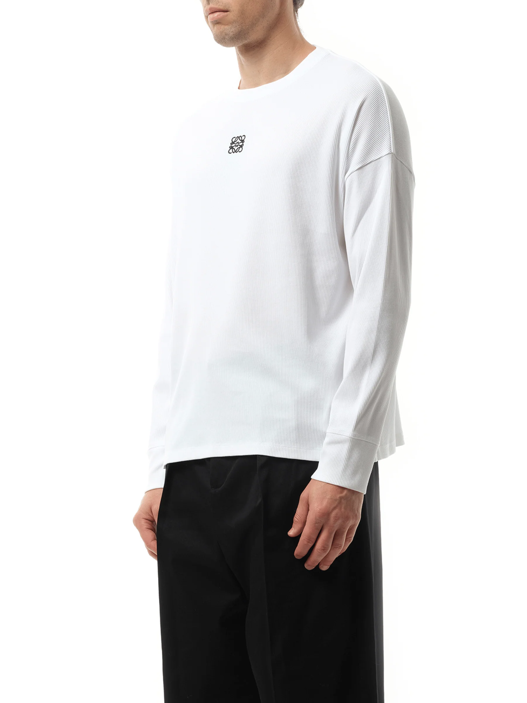 Long Sleeve Anagram T-Shirt in White - Image 5