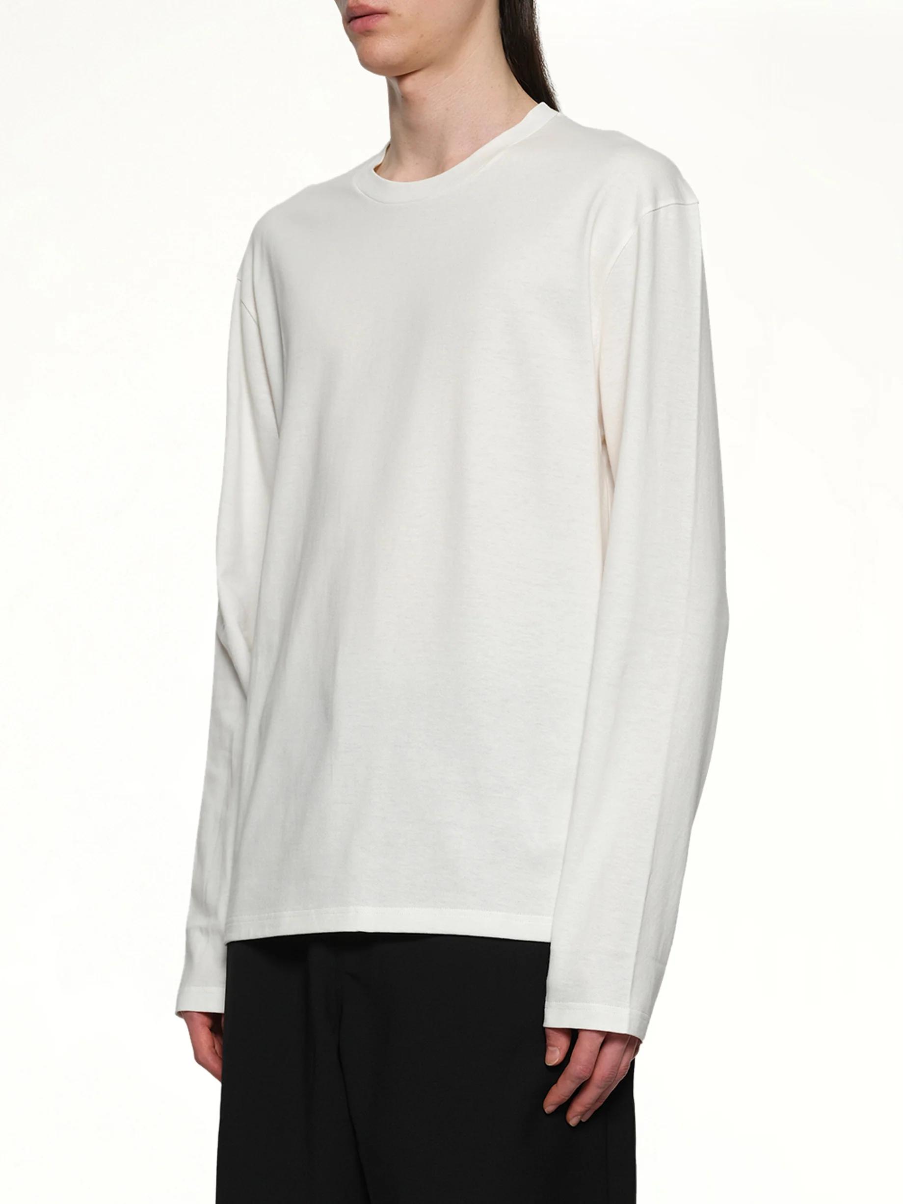 Long Sleeve Logo T-Shirt in Coconut - Image 3