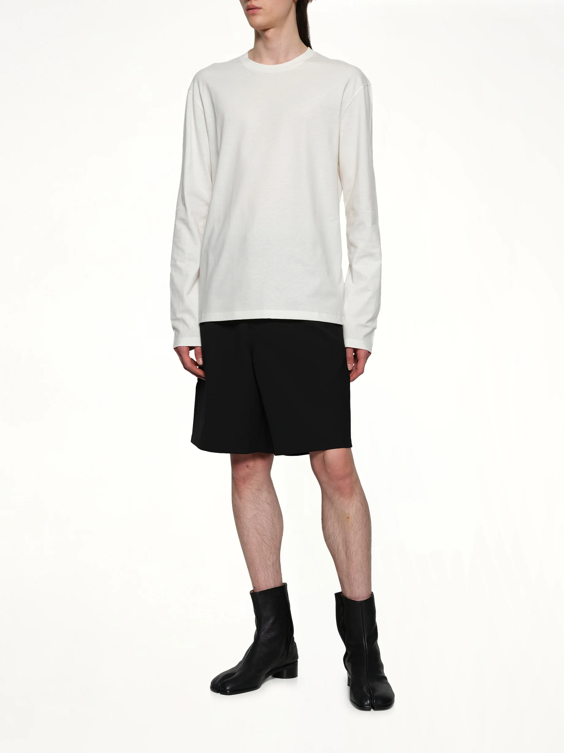 Long Sleeve Logo T-Shirt in Coconut - Image 4
