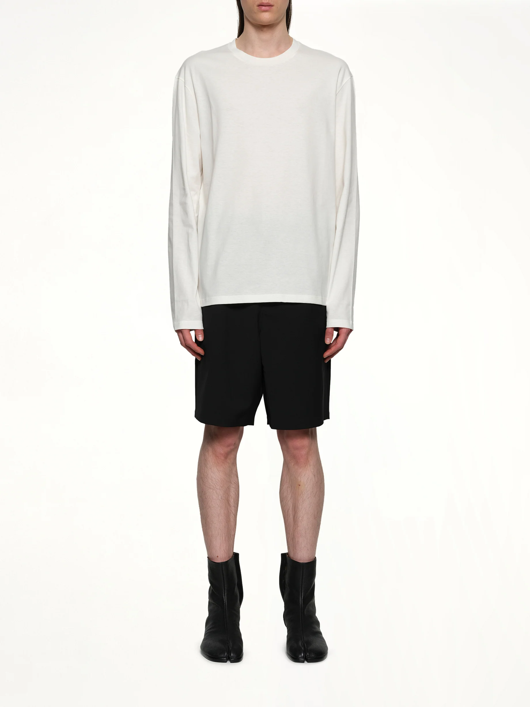 Long Sleeve Logo T-Shirt in Coconut - Image 7