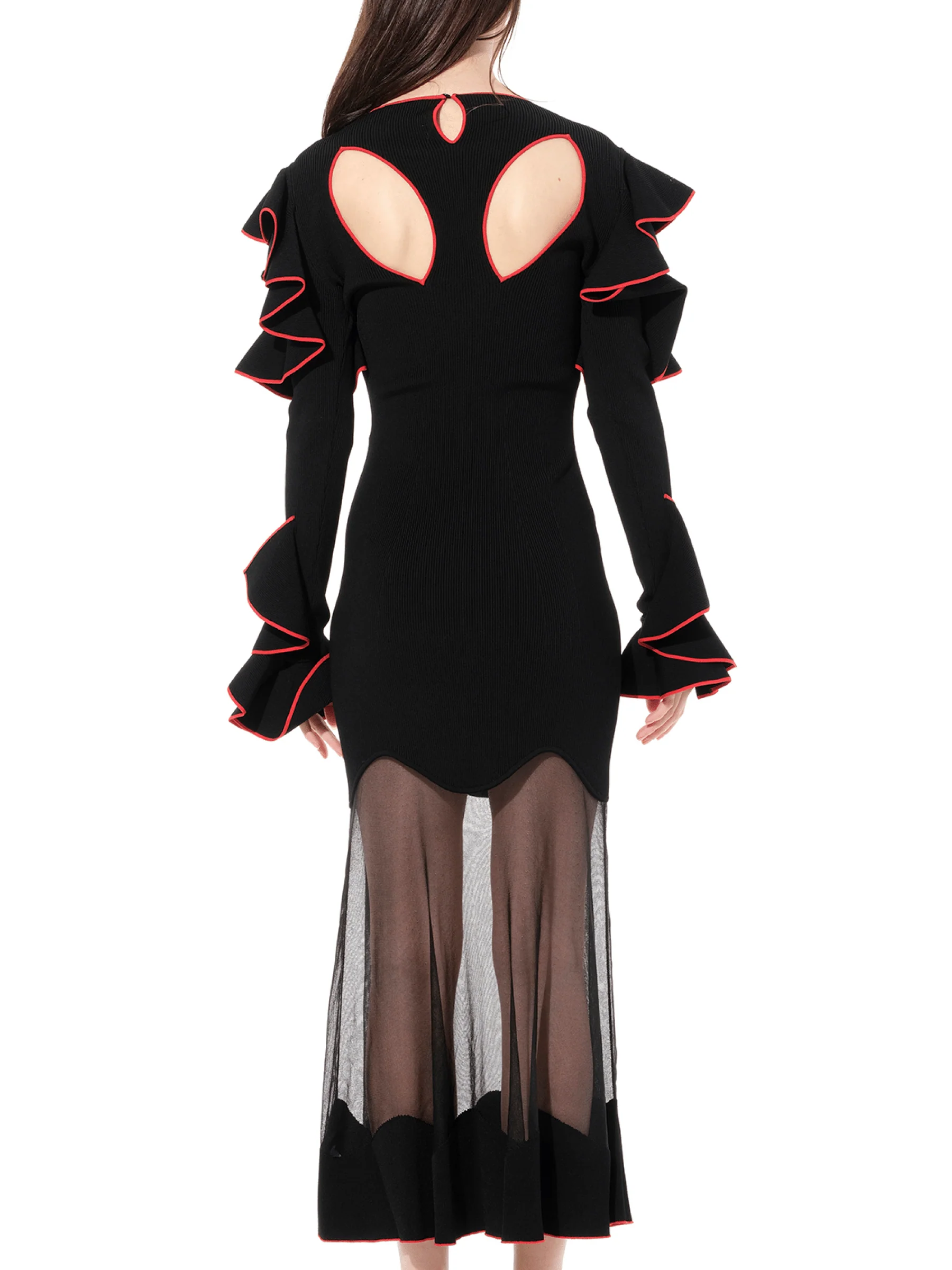 Long Sleeve Knit Dress in Black - Image 6