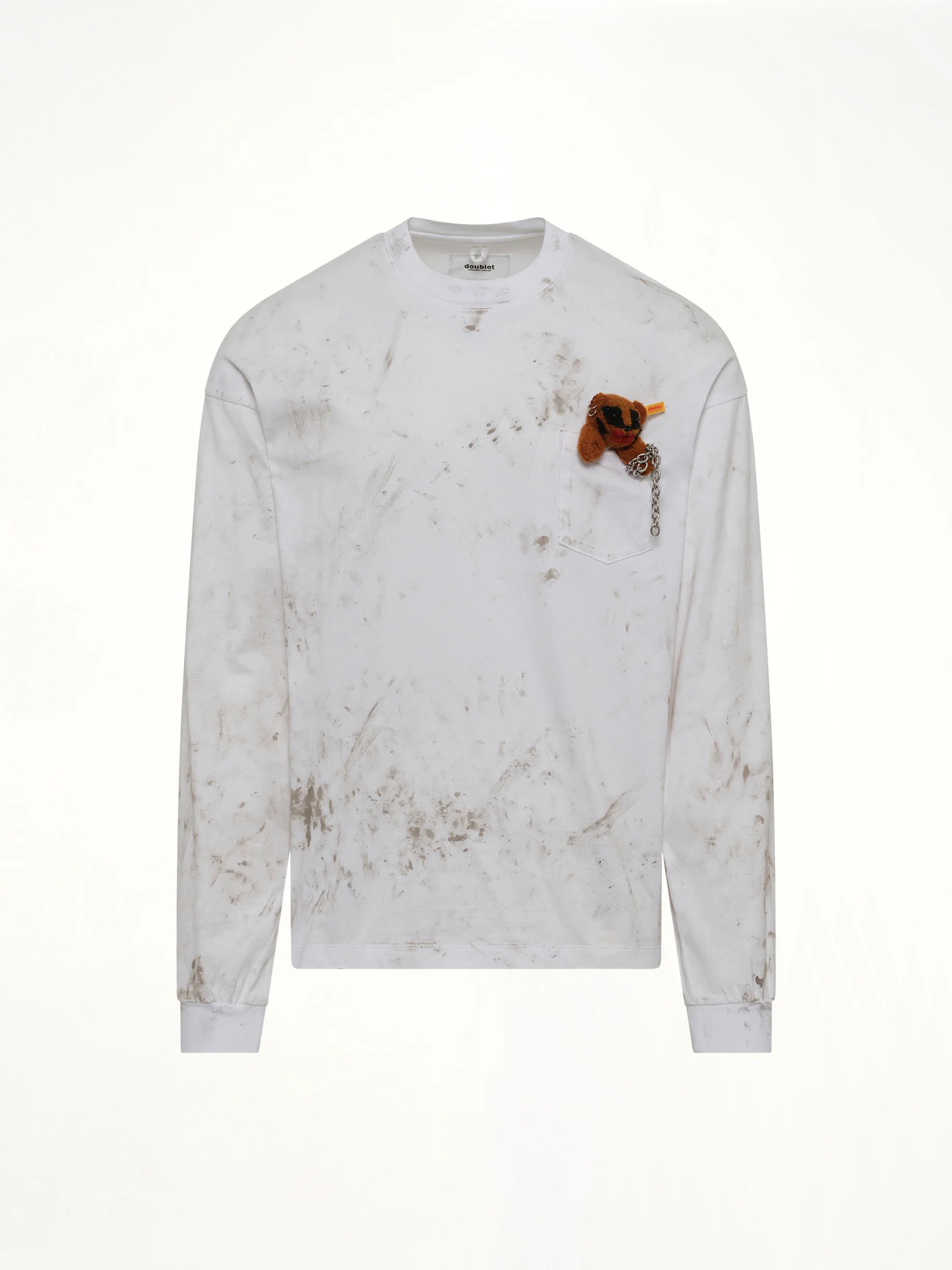 Long Sleeve T-Shirt With Villain Bear in White - Image 2