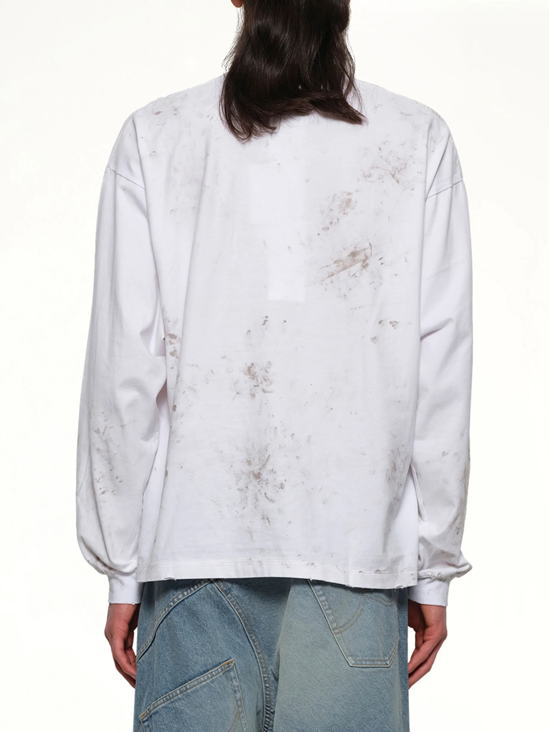 Long Sleeve T-Shirt With Villain Bear in White - Image 5