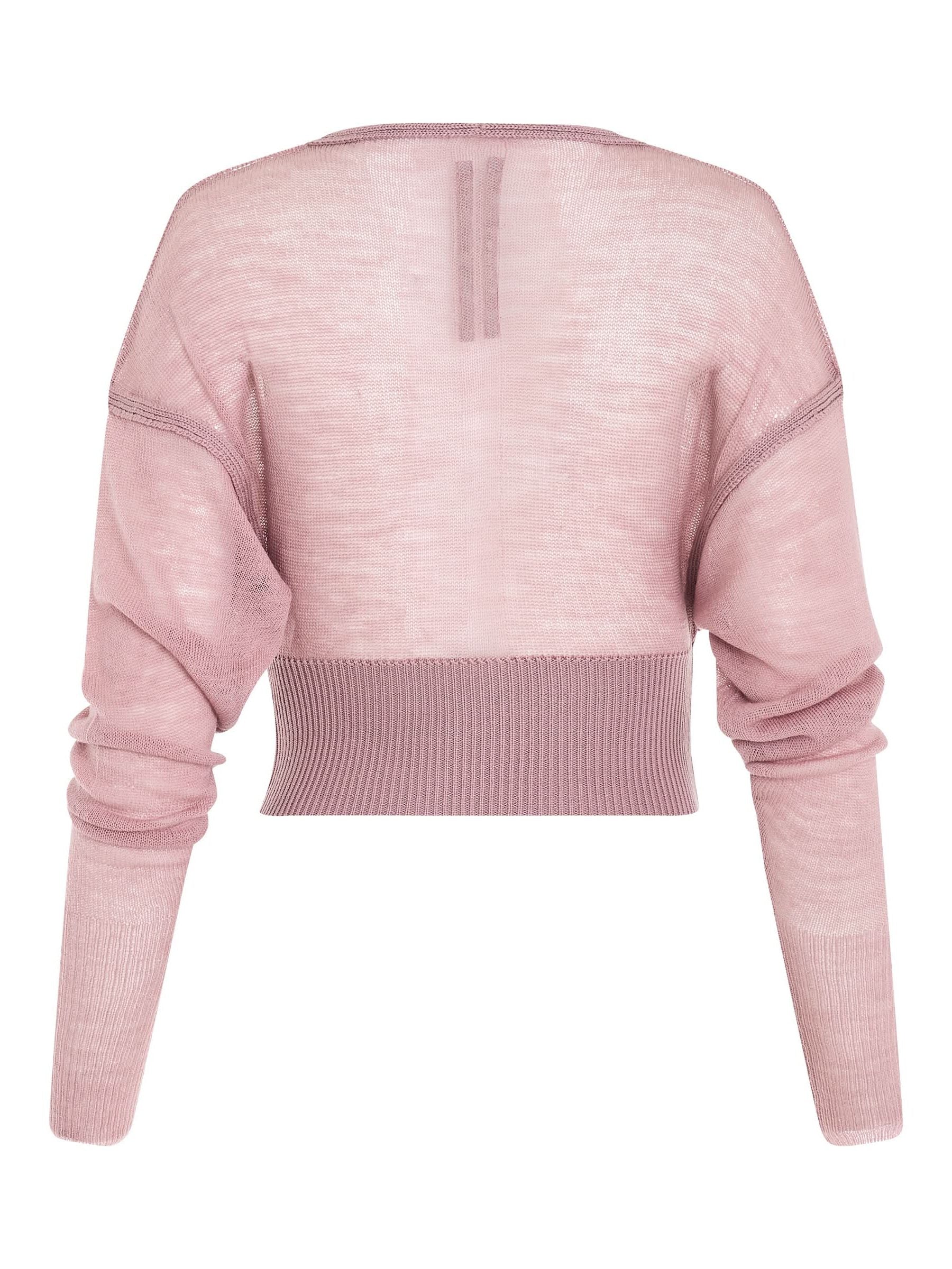Long Sleeve V Knit Sweater in Dusty Pink - Image 4