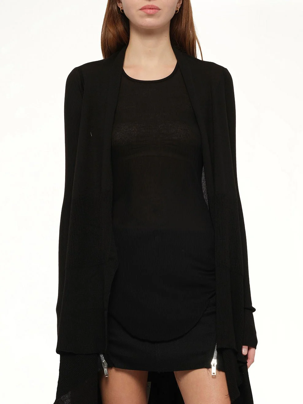 Long Wrap Cardigan in Black - Image 6