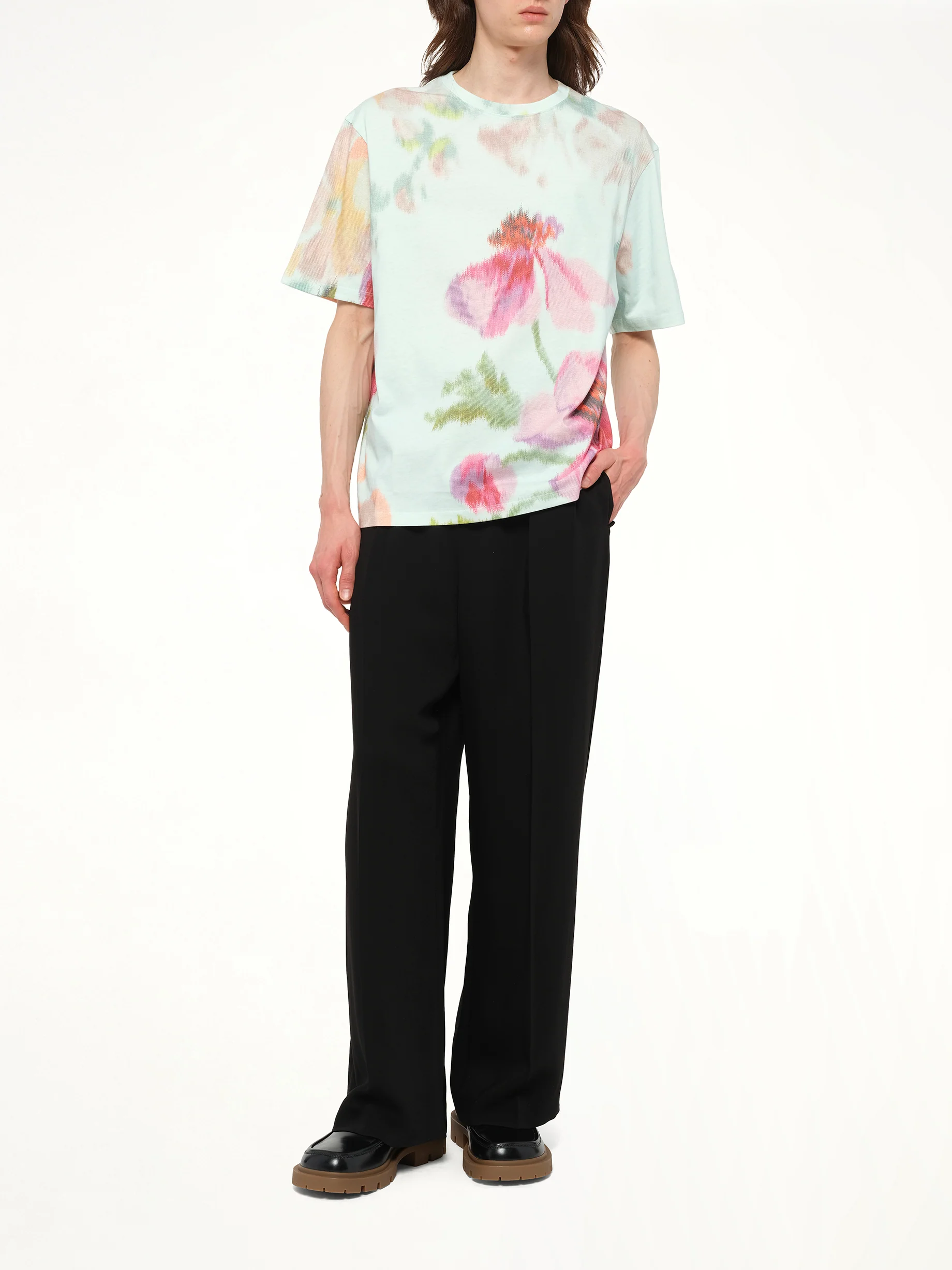 Loose Fit T-Shirt in Light Blue/Multicolour - Image 4