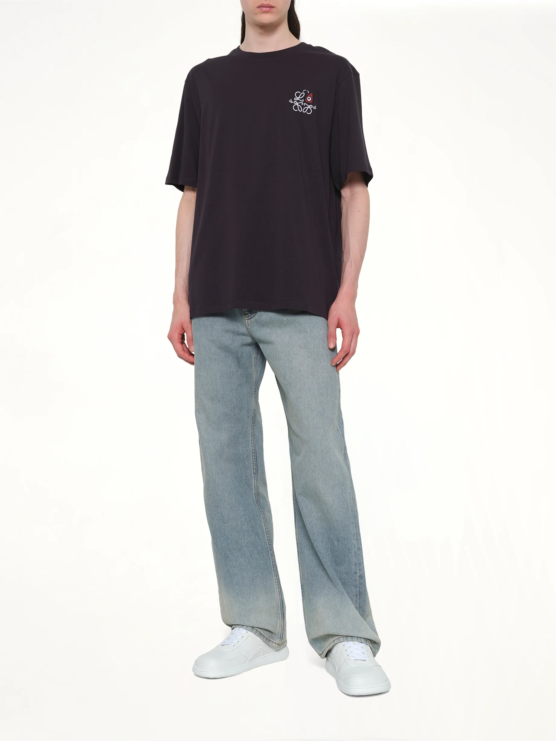 Loose Fit T-Shirt in Navy Blue - Image 4