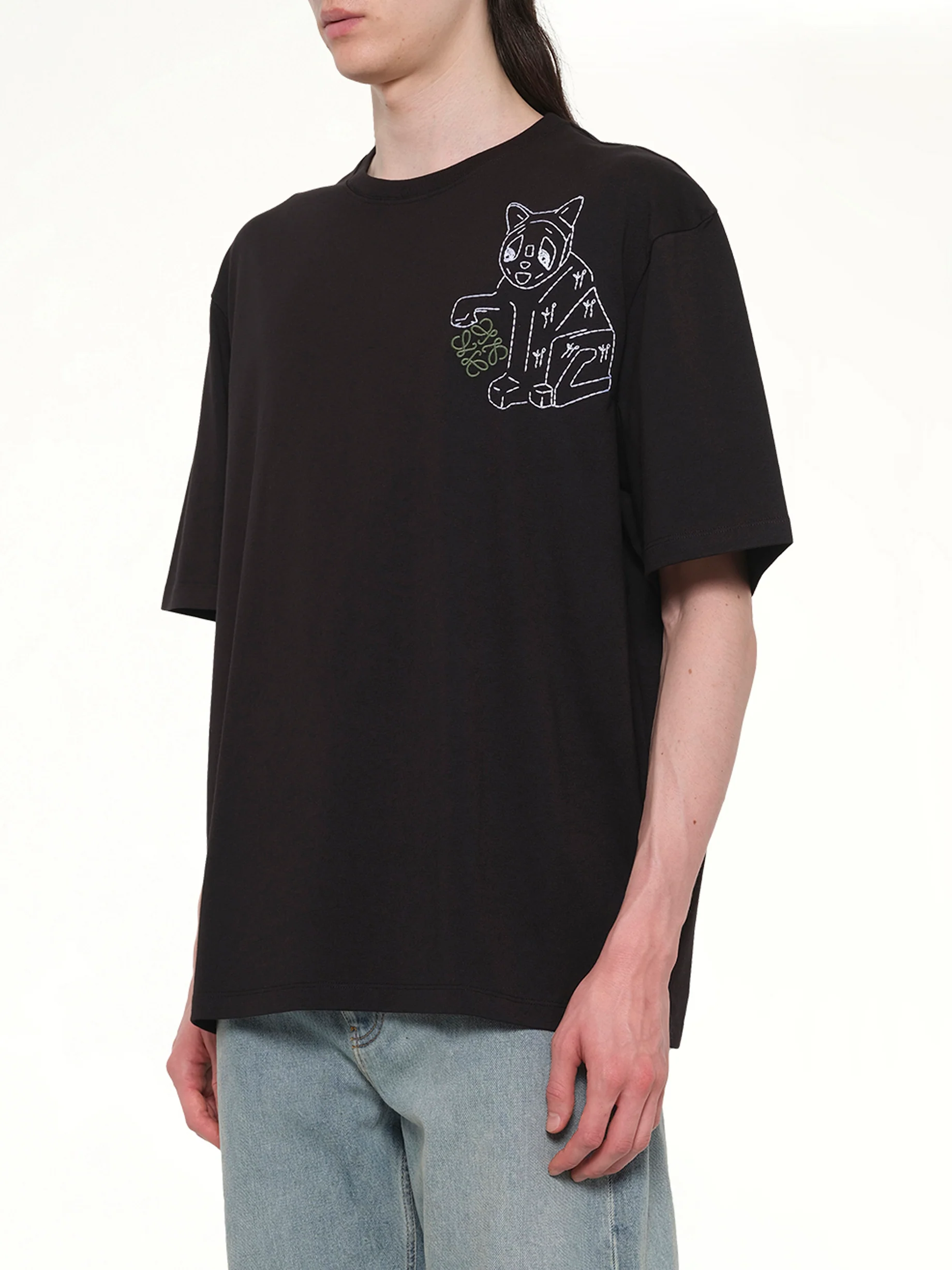 Louis Wain Loose Fit T-Shirt in Black - Image 3