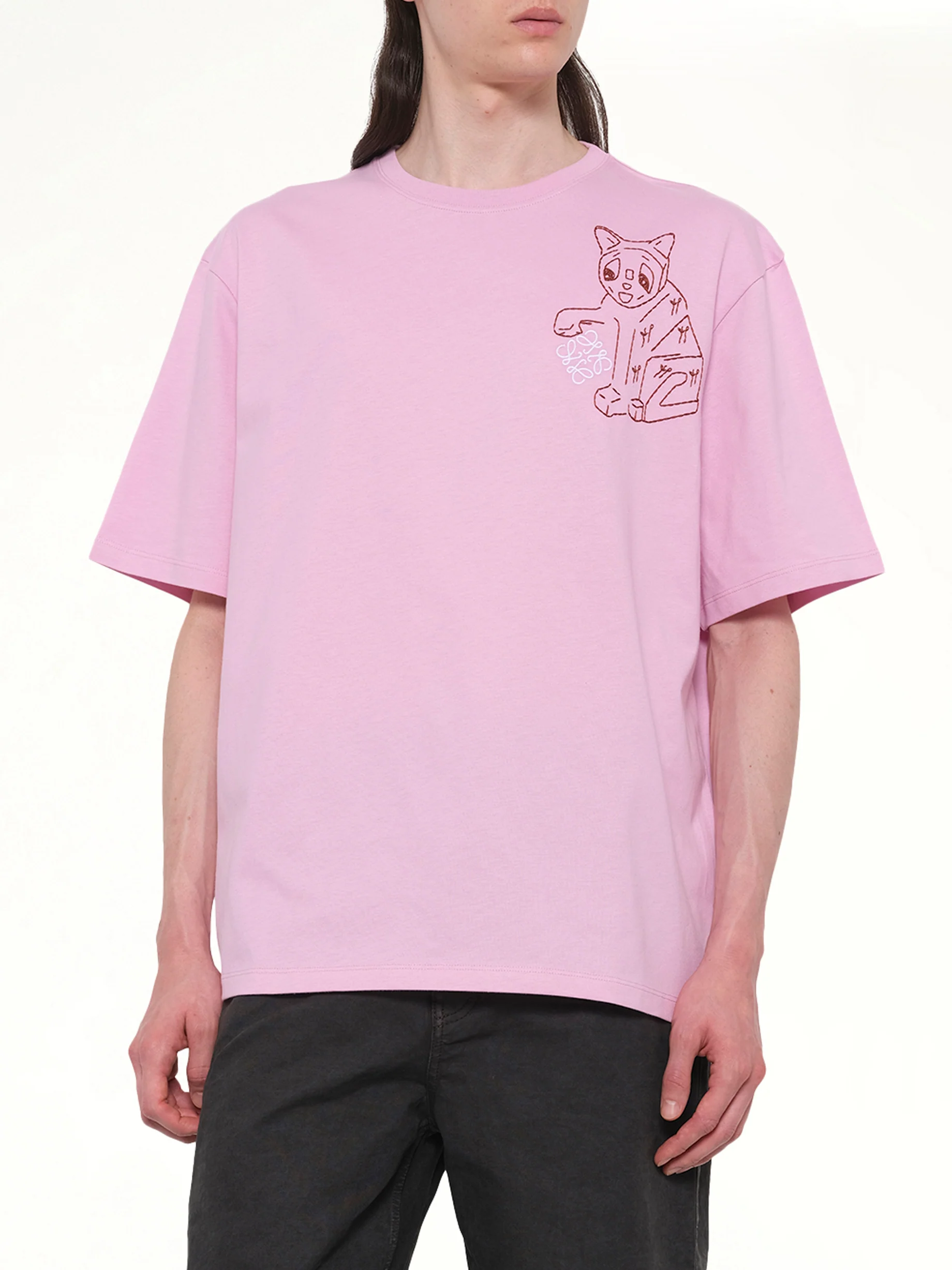 Louis Wain Loose Fit T-Shirt in Pink - Image 6