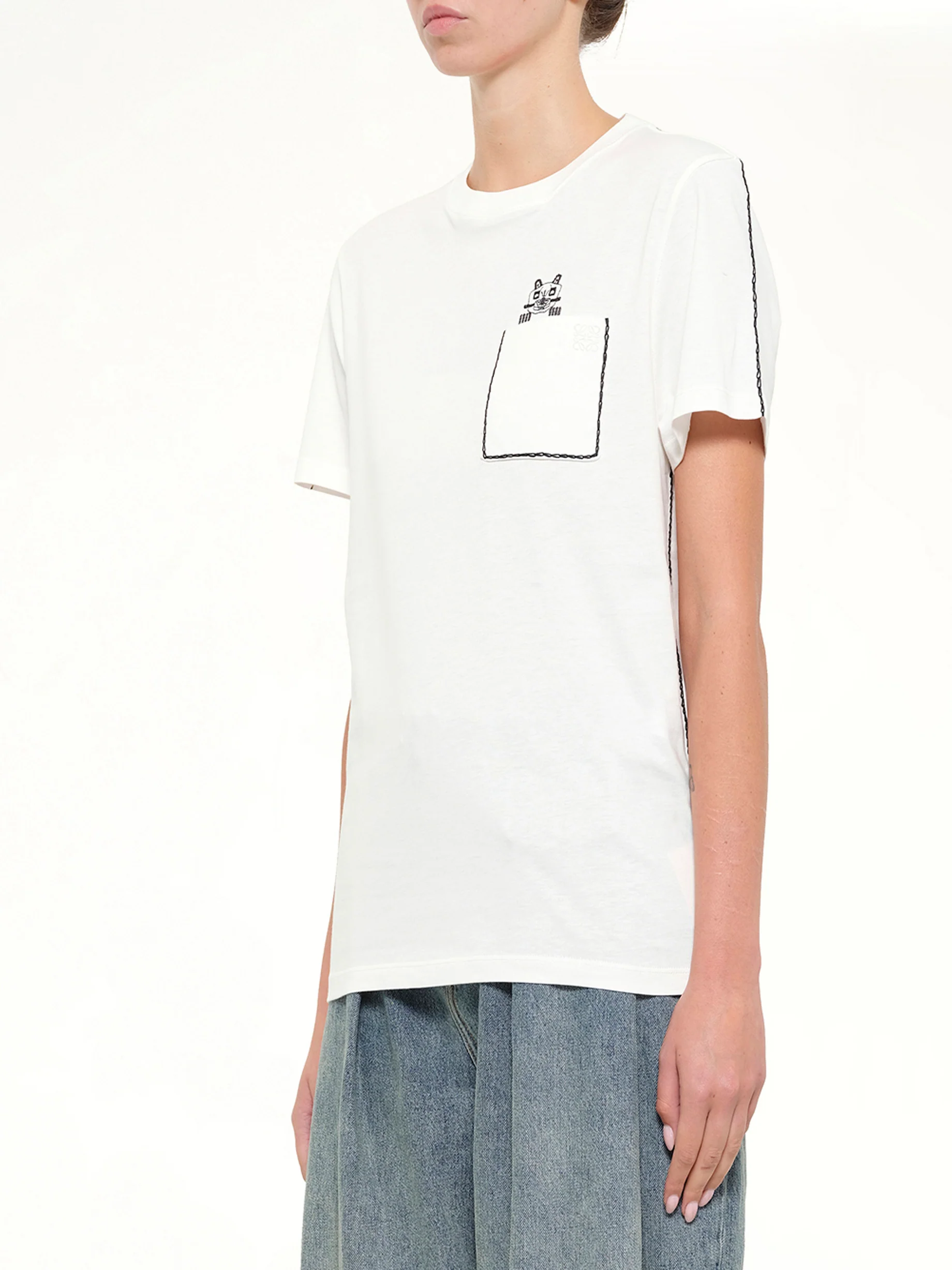 Louis Wain Regular Fit T-Shirt in White - Image 3
