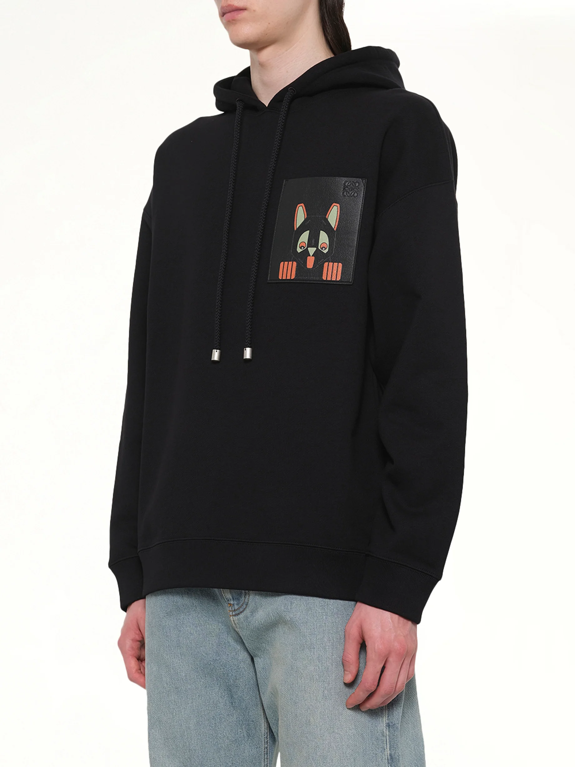 Louis Wain Relaxed Hoodie in Black - Image 3