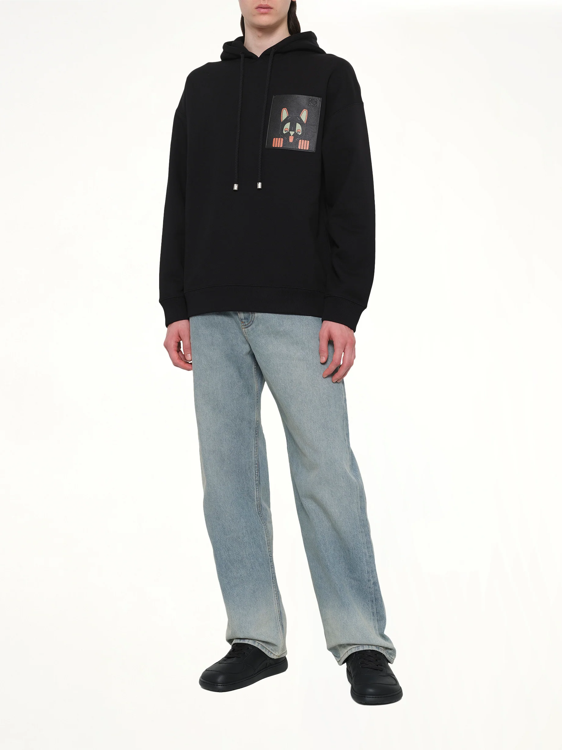 Louis Wain Relaxed Hoodie in Black - Image 4