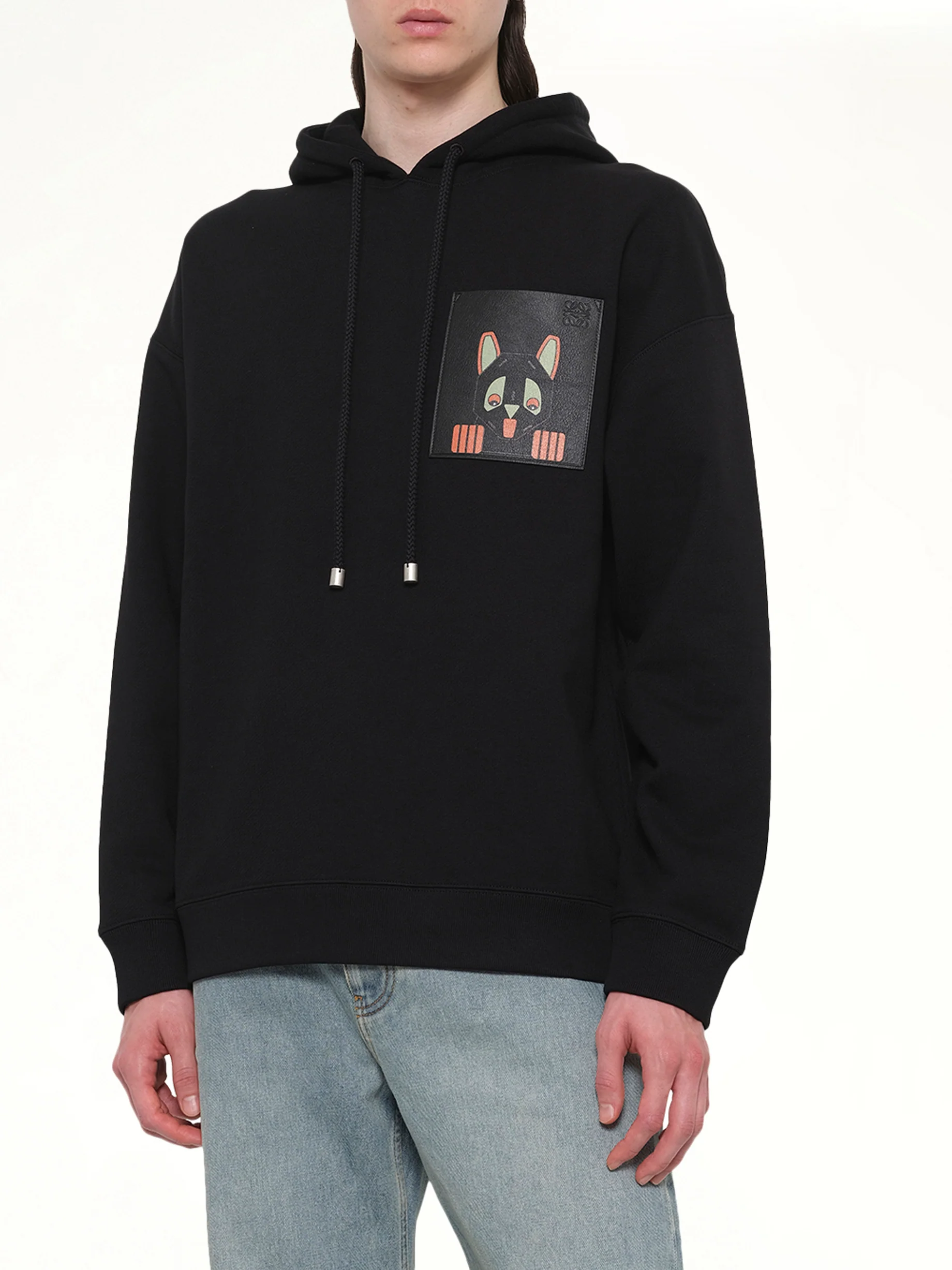 Louis Wain Relaxed Hoodie in Black - Image 6