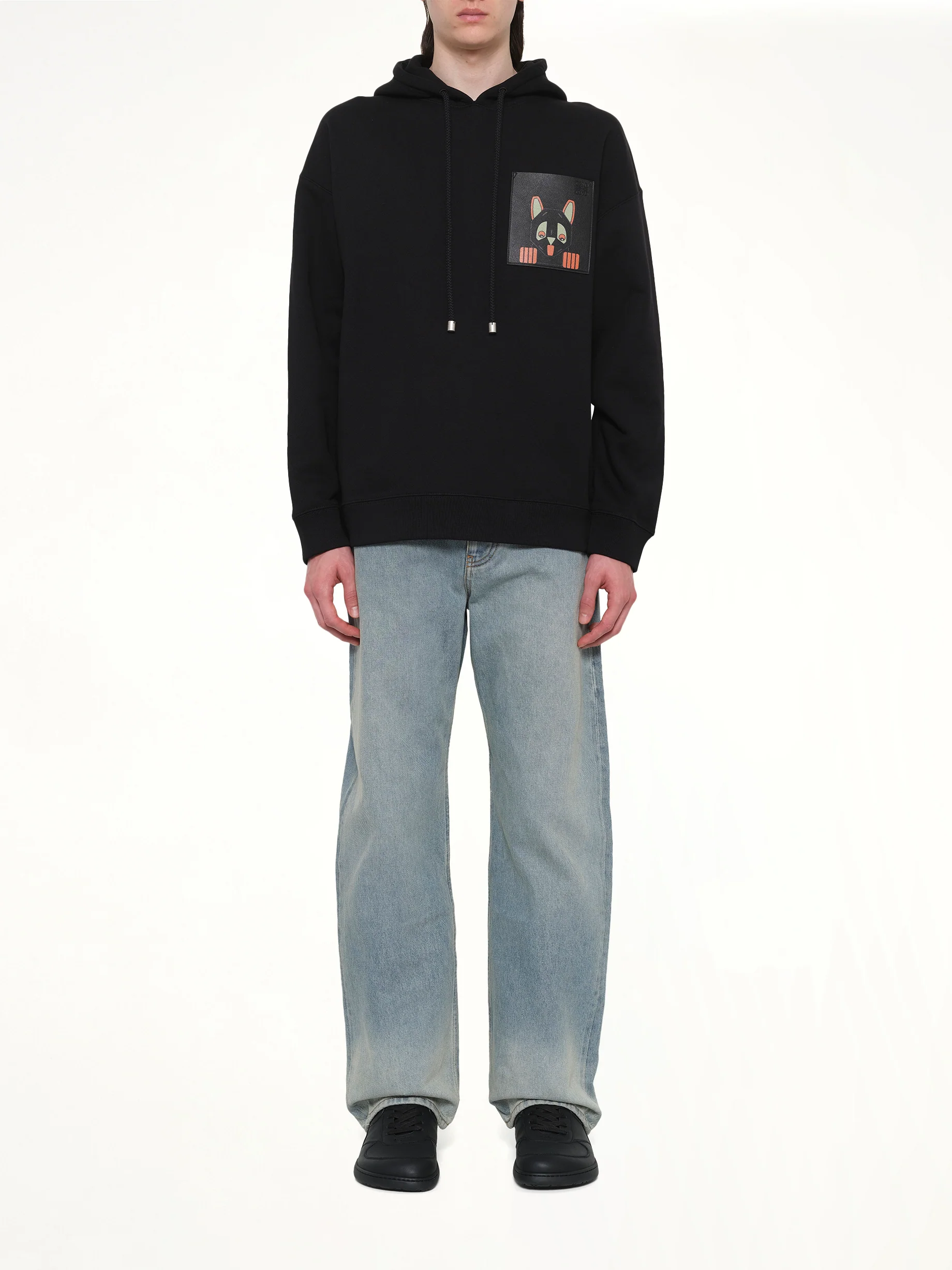 Louis Wain Relaxed Hoodie in Black - Image 7