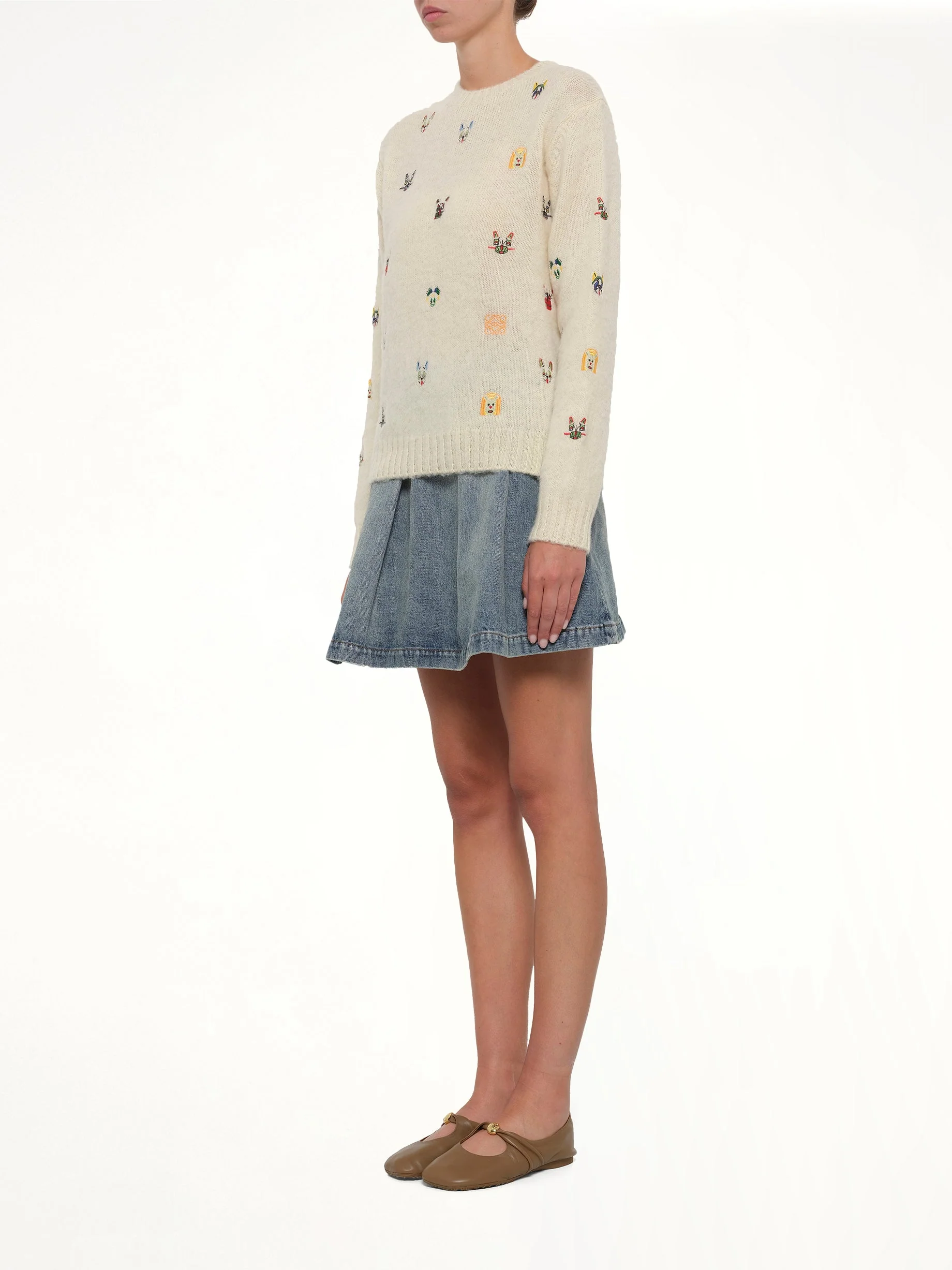 Louis Wain Sweater in White/Multicolour - Image 4