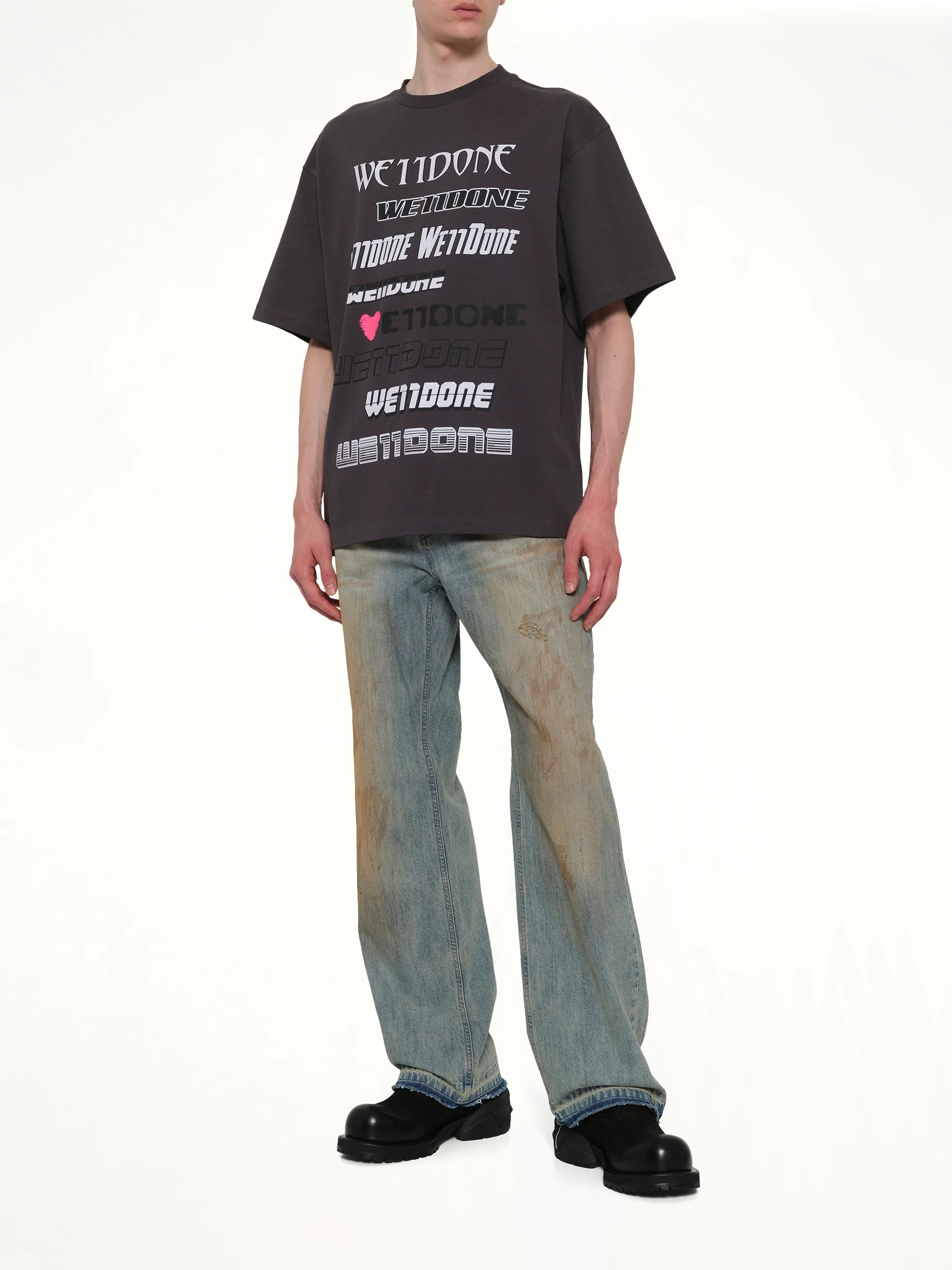 Love Logo T-Shirt in Charcoal - Image 4