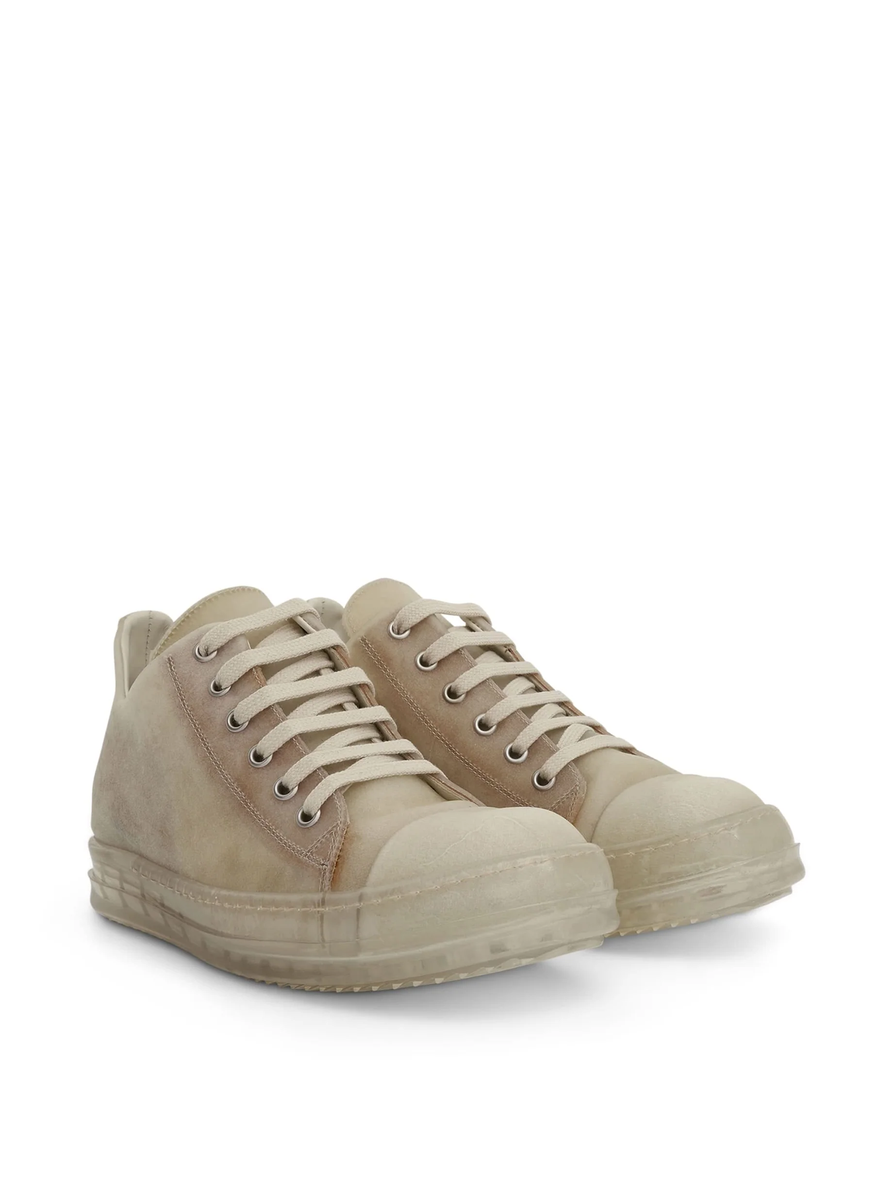 Low Leather Sneakers in Natural - Image 2