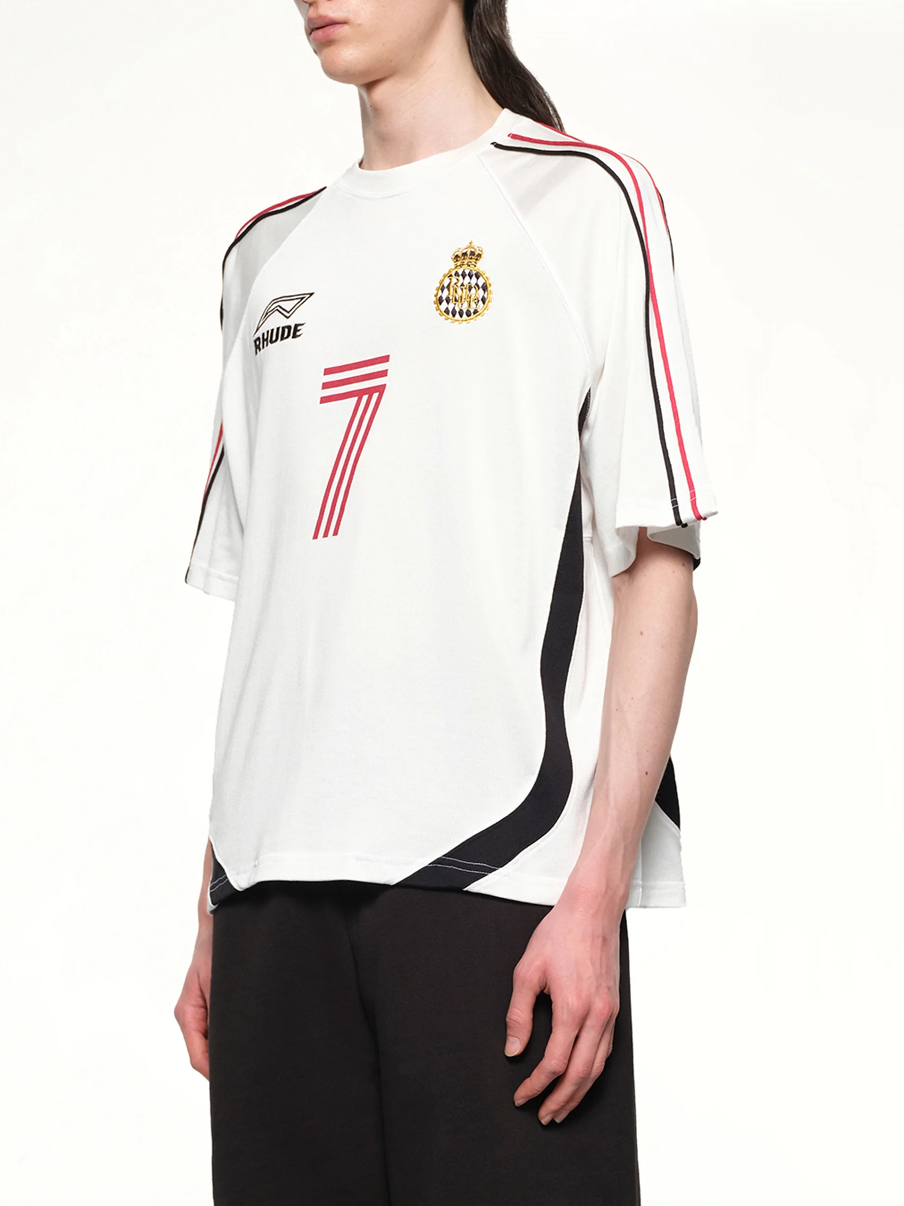 Lundun Soccer Jersey in White/Black/Red - Image 3