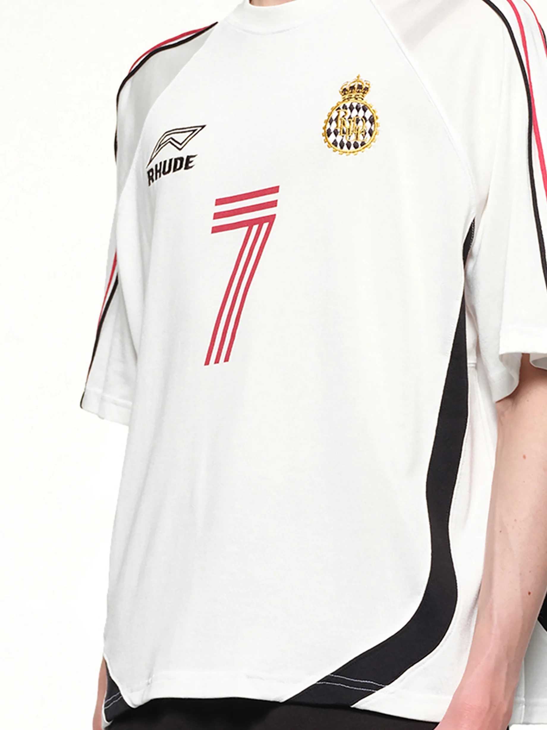Lundun Soccer Jersey in White/Black/Red - Image 6