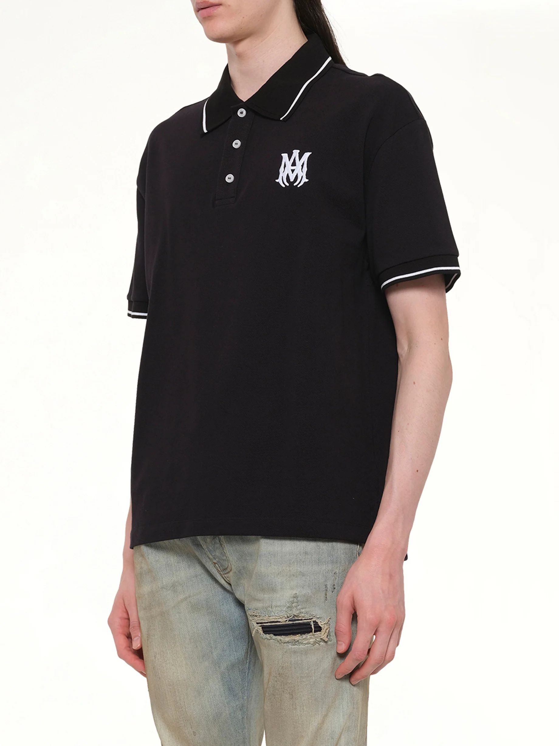 MA Core Logo Polo in Black - Image 3