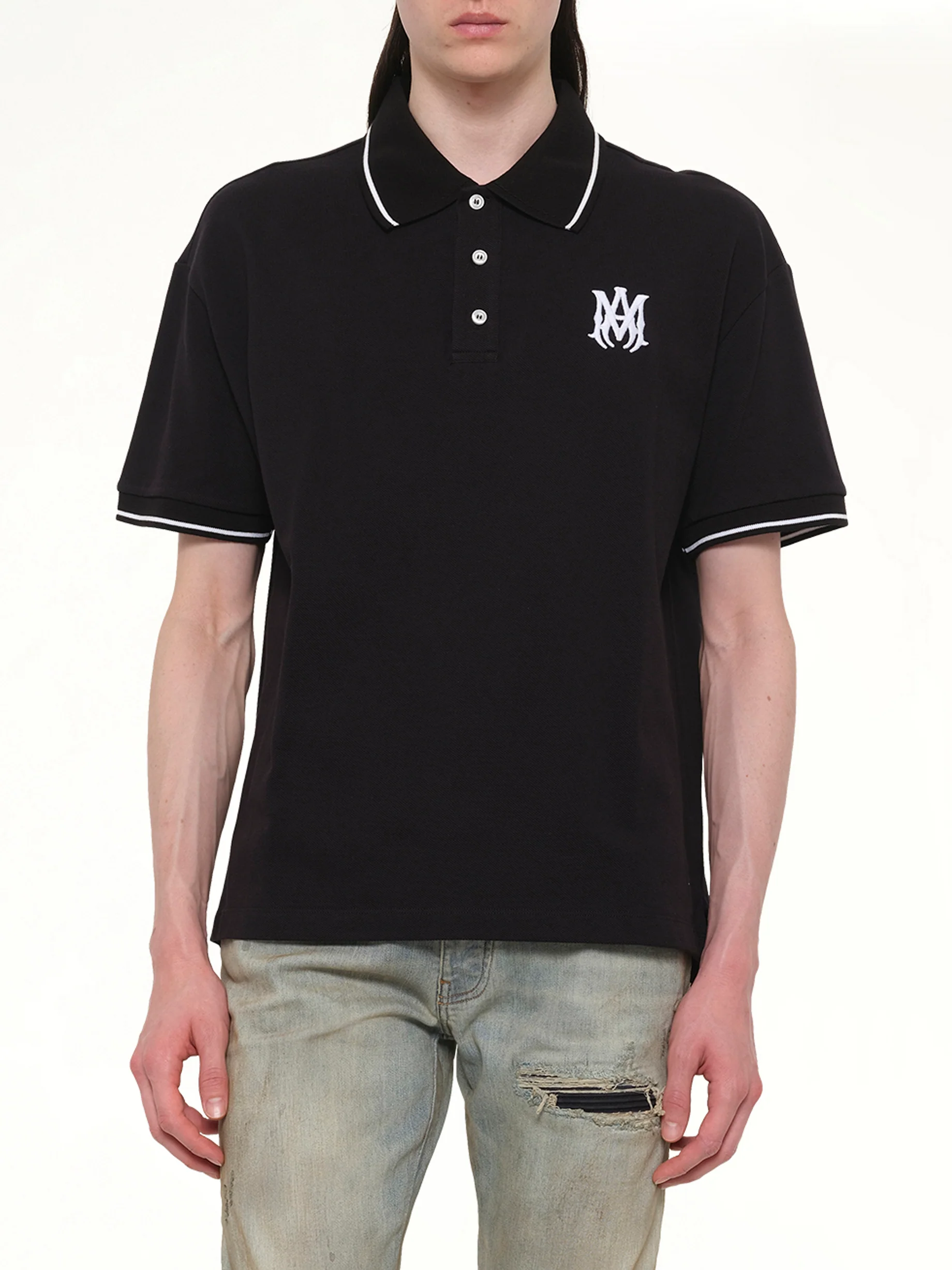 MA Core Logo Polo in Black - Image 6