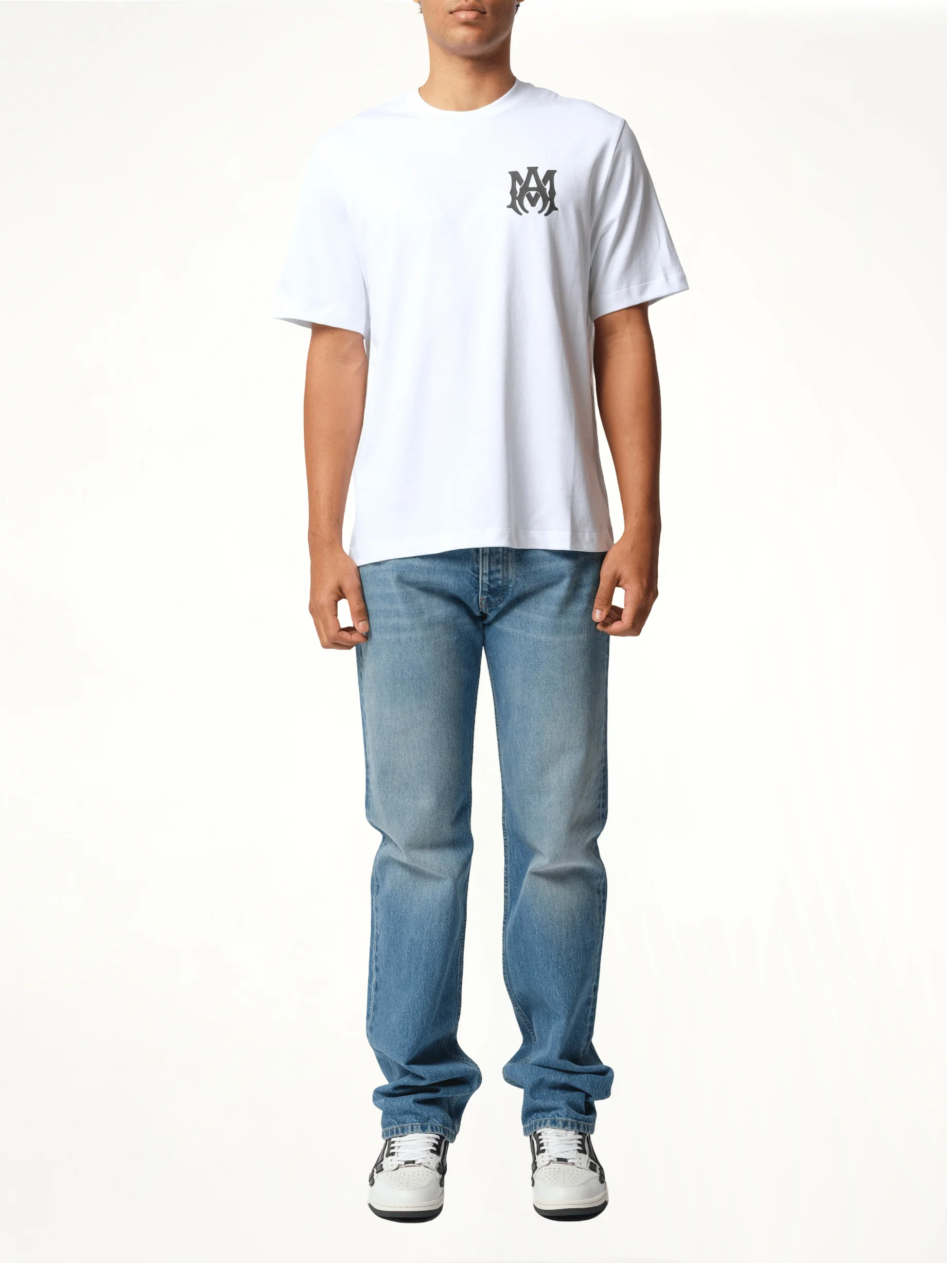 MA Core Logo T-Shirt in White/Black - Image 4