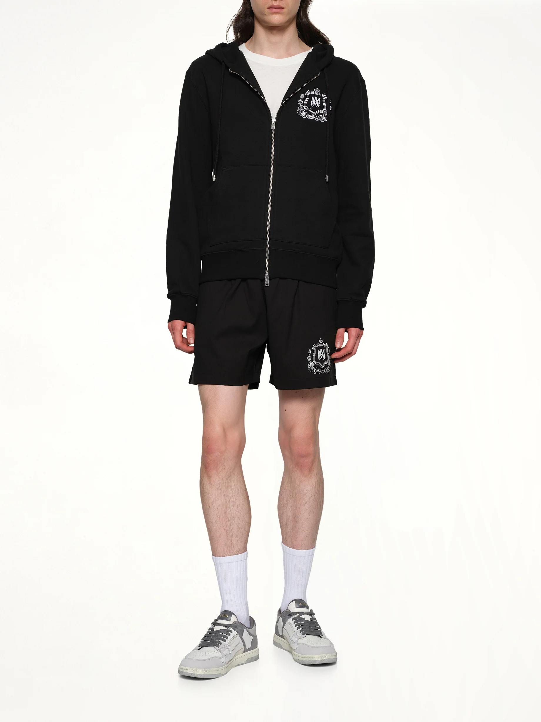 MA Crest Zip Hoodie in Black - Image 4