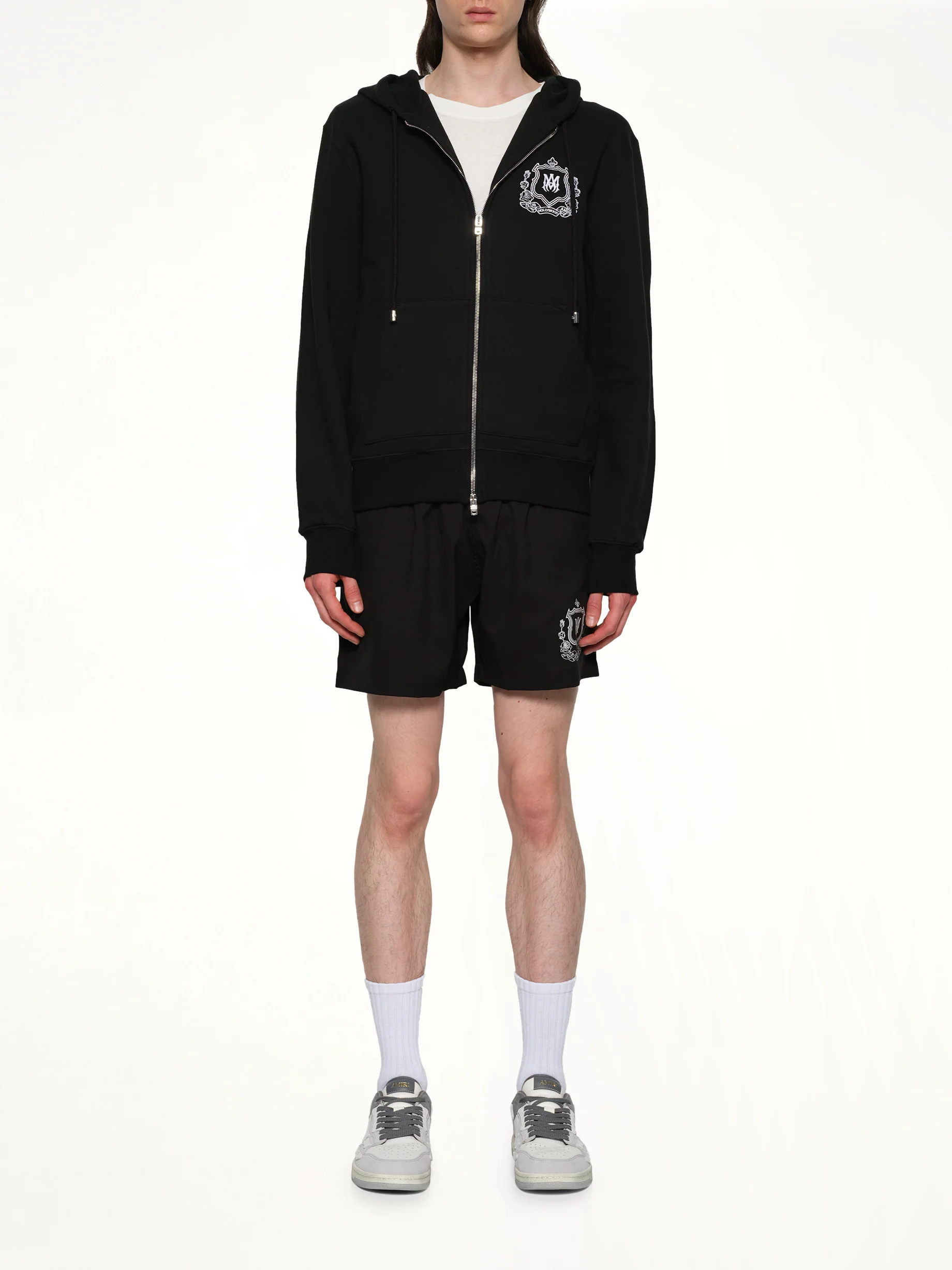 MA Crest Zip Hoodie in Black - Image 7
