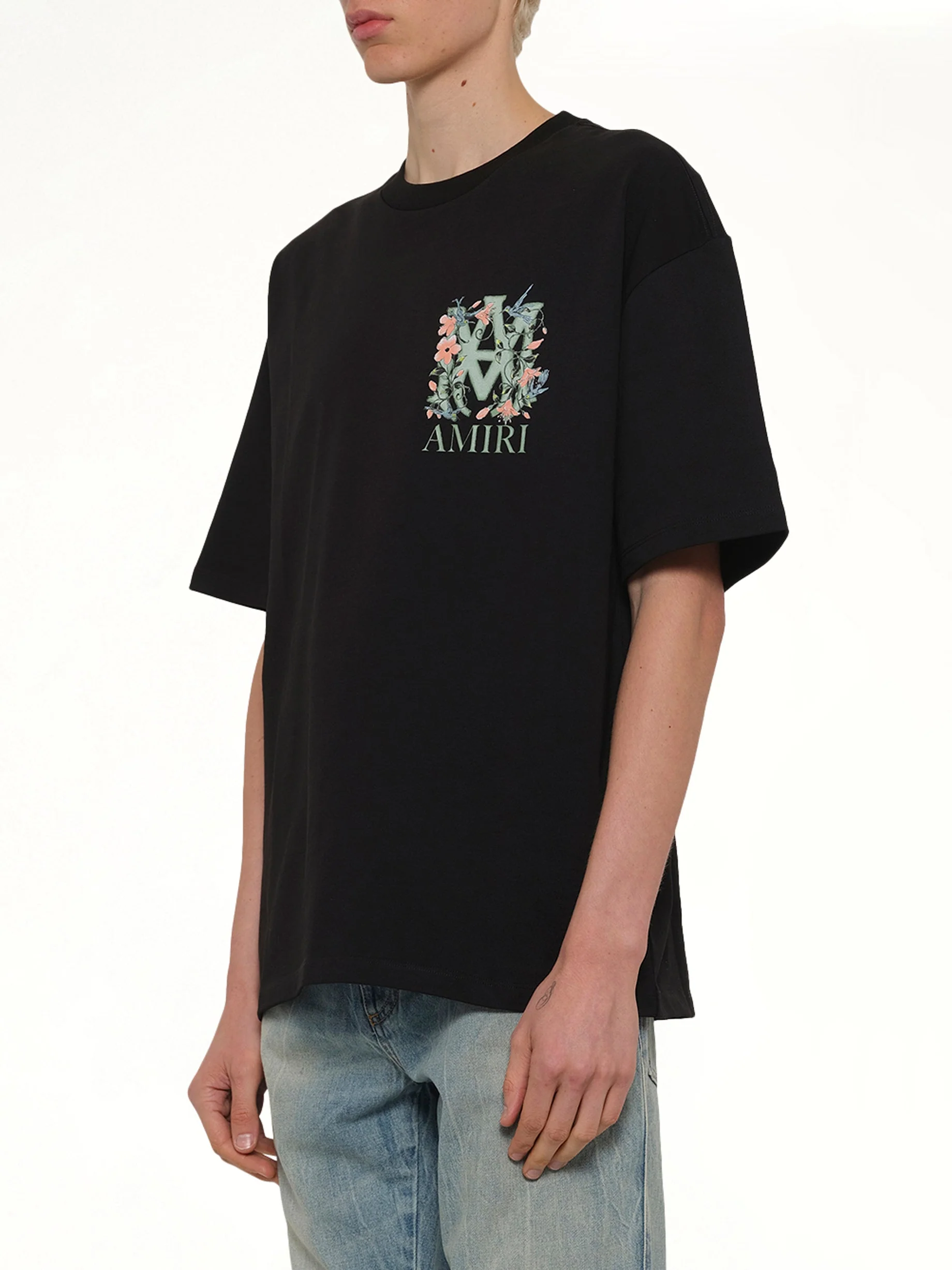 MA Floral Oversized T-Shirt in Black - Image 3