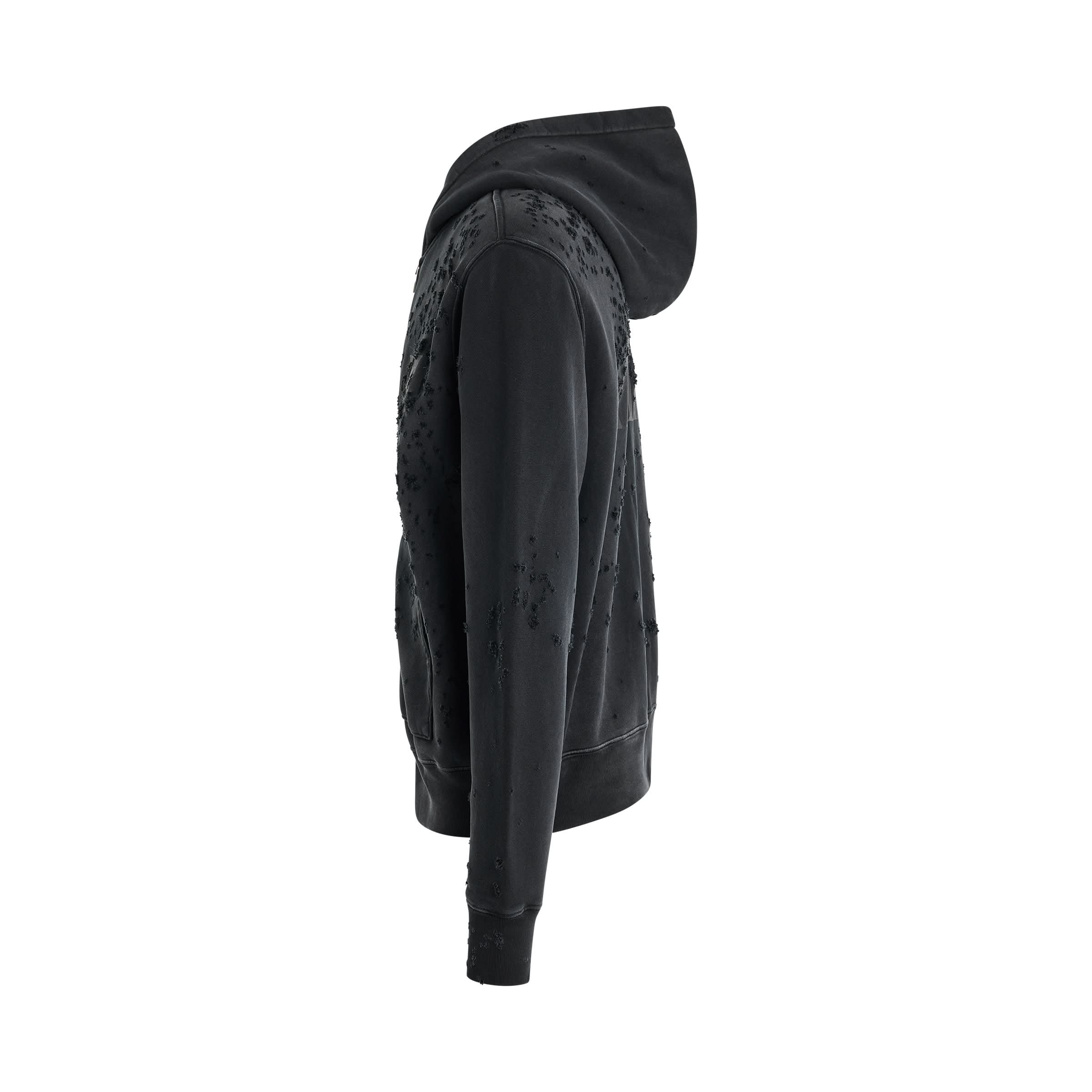 MA Logo Shotgun Zip Hoodie in Faded Black - Image 3