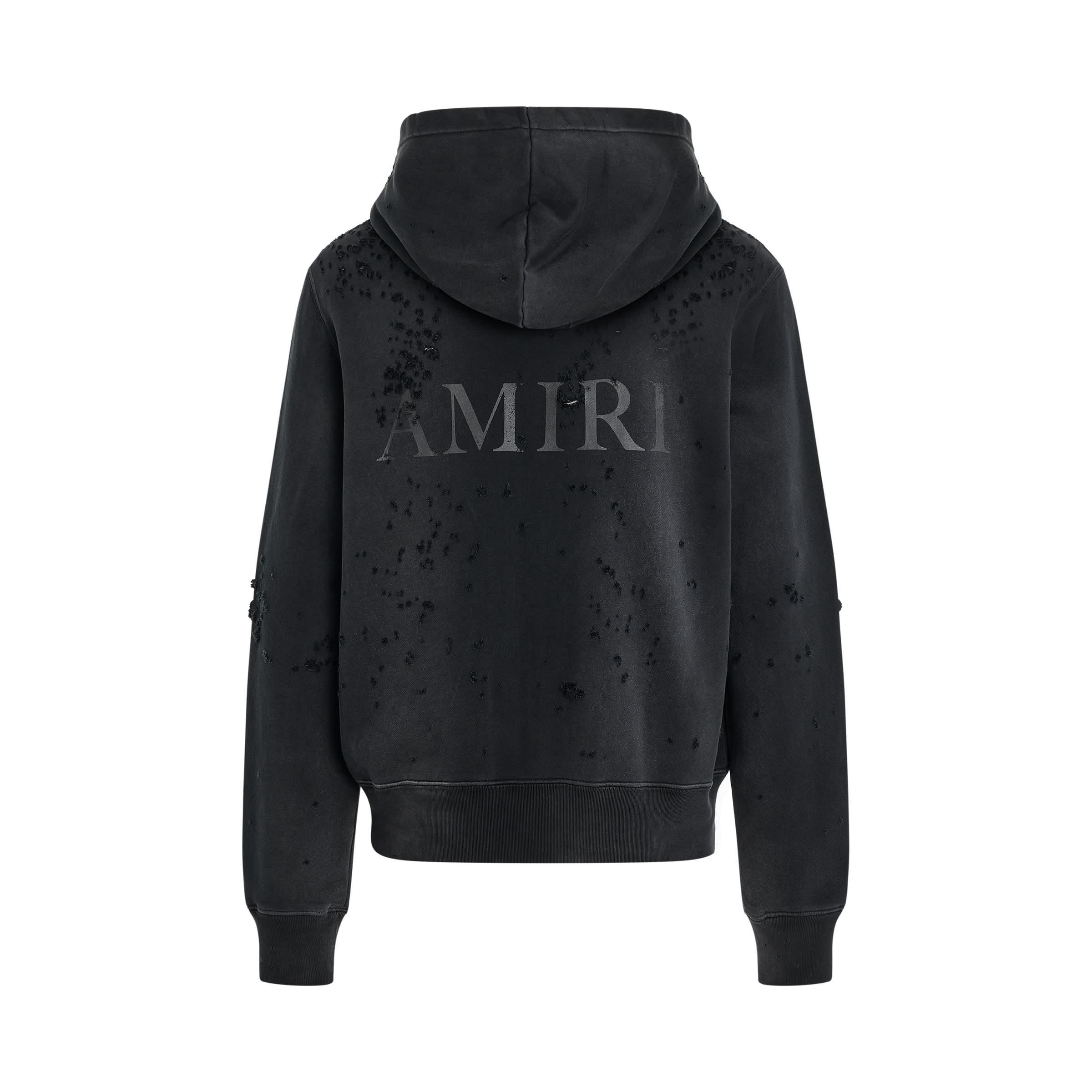 MA Logo Shotgun Zip Hoodie in Faded Black - Image 4
