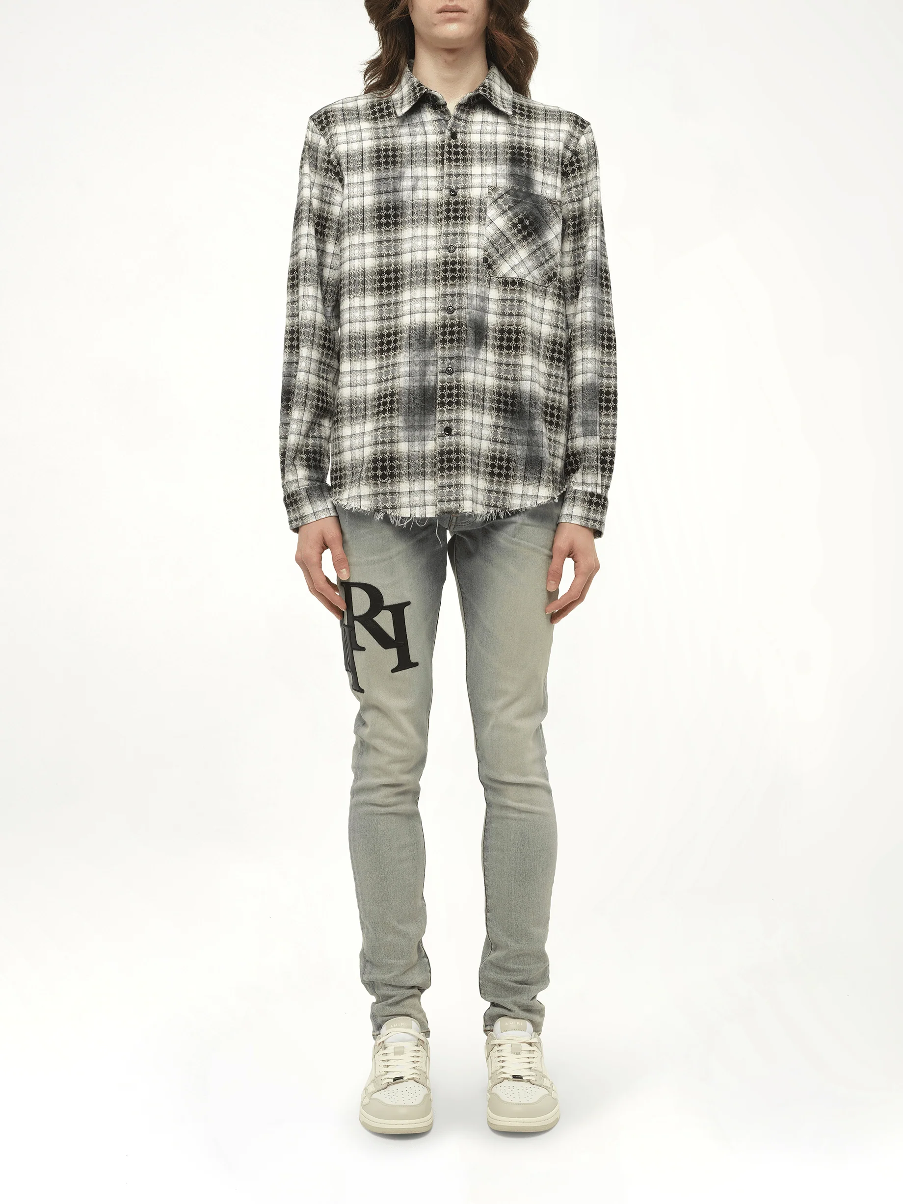 MA Quad Bleach Flannel Shirt in Black - Image 7