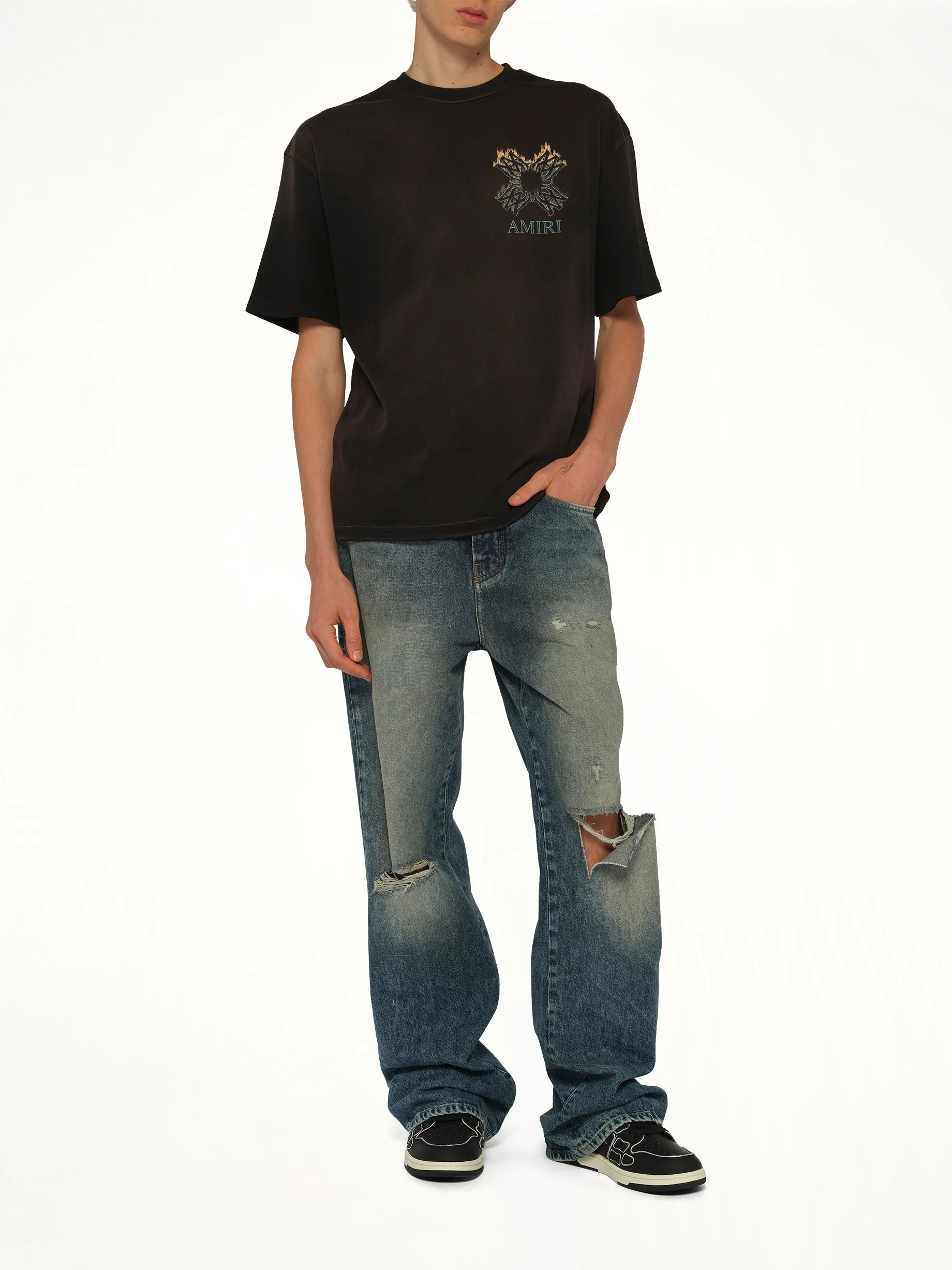 MA Quad Flames Oversized T-Shirt in Black - Image 4