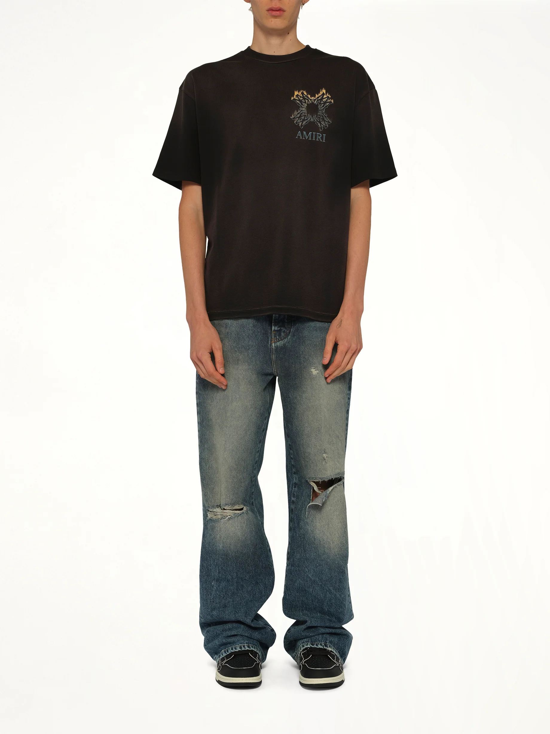 MA Quad Flames Oversized T-Shirt in Black - Image 7