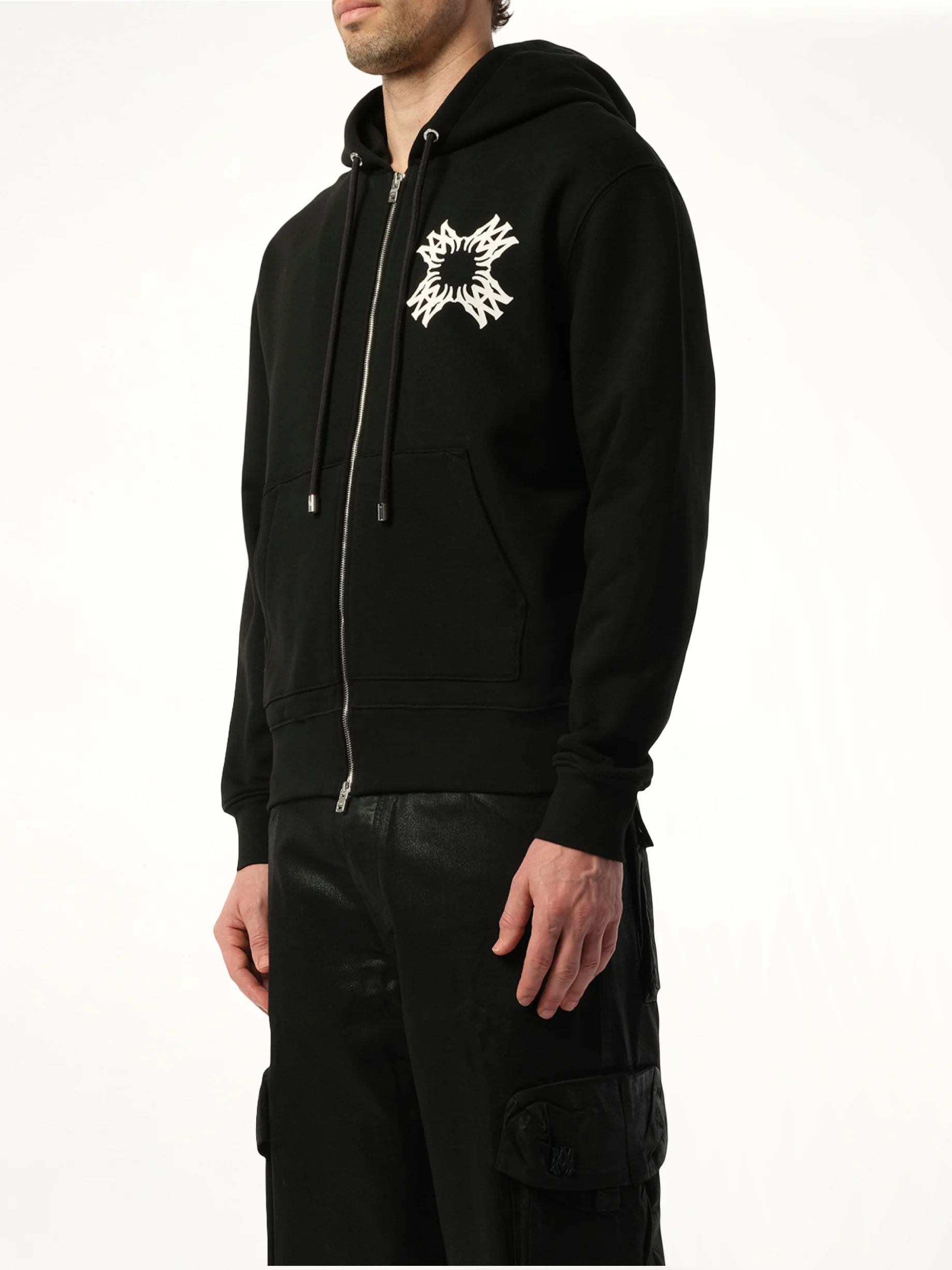 MA Quad Zip Up Hoodie in Black - Image 3