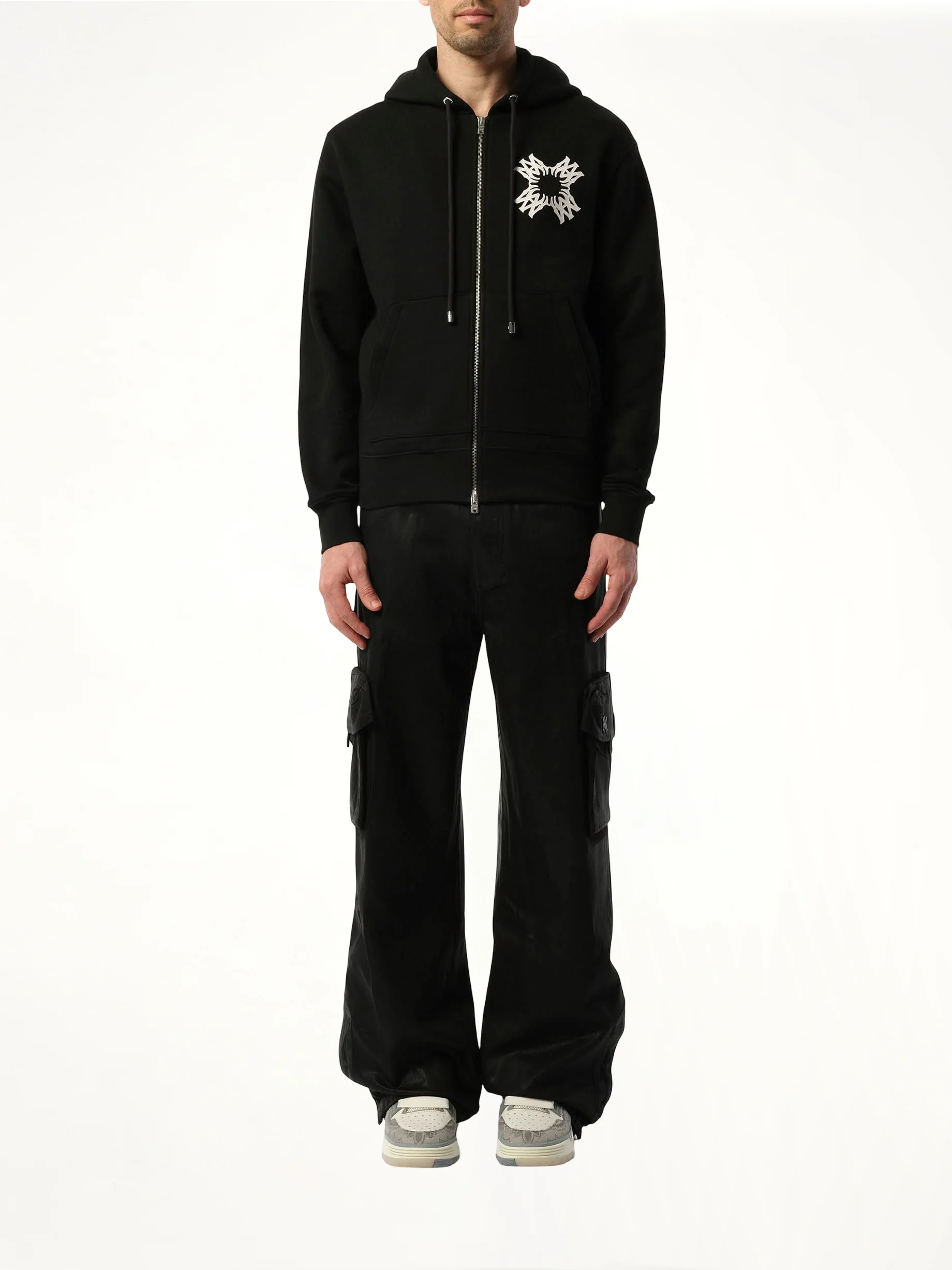 MA Quad Zip Up Hoodie in Black - Image 4