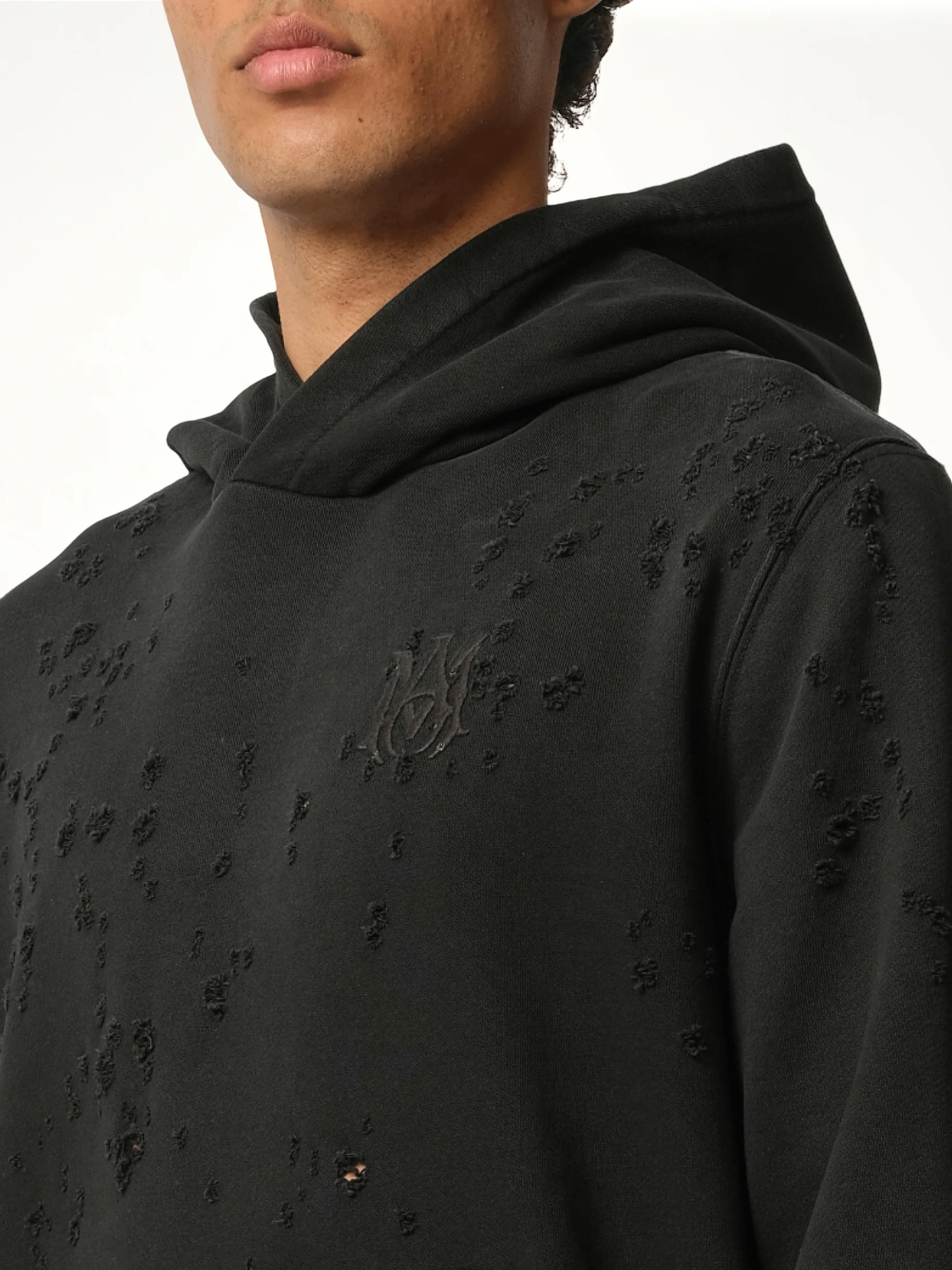 MA Shotgun Embroidered Hoodie in Black - Image 3