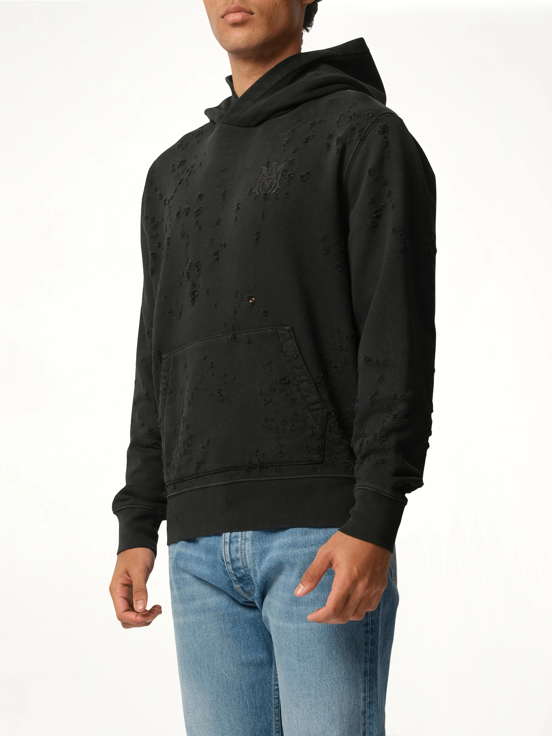 MA Shotgun Embroidered Hoodie in Black - Image 5