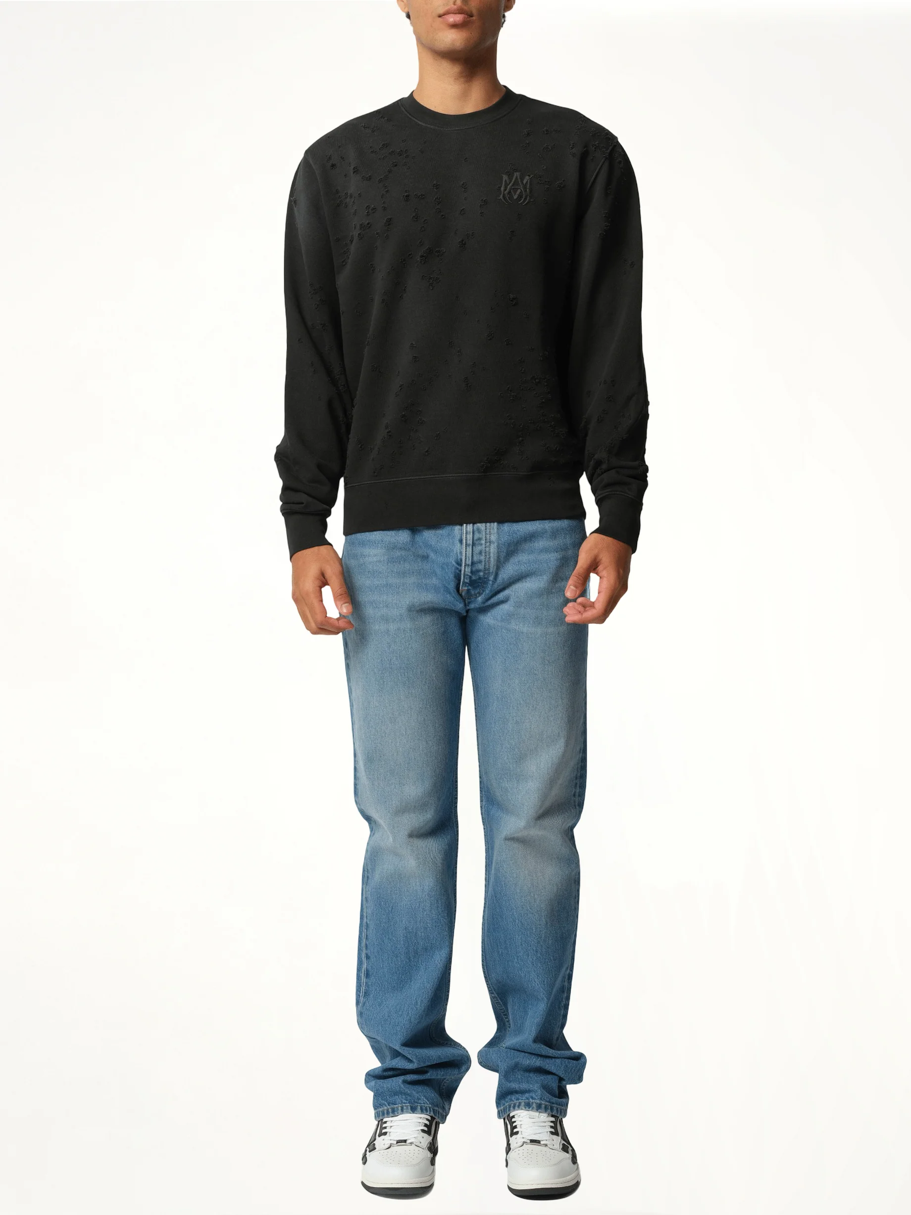 MA Shotgun Embroidered Sweatshirt in Black - Image 4