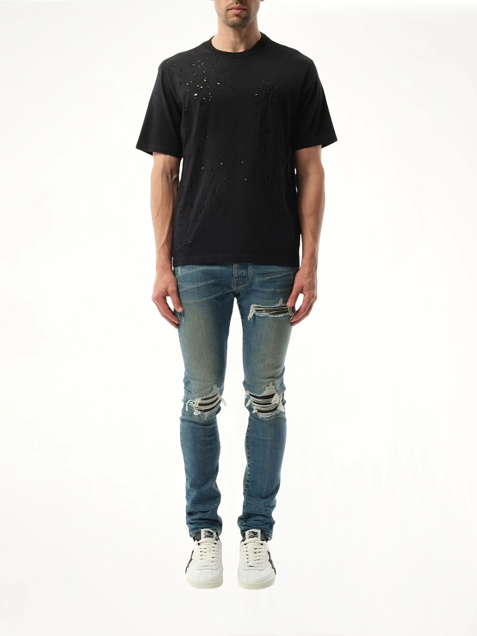 MA Shotgun Embroidered T-Shirt in Black - Image 4