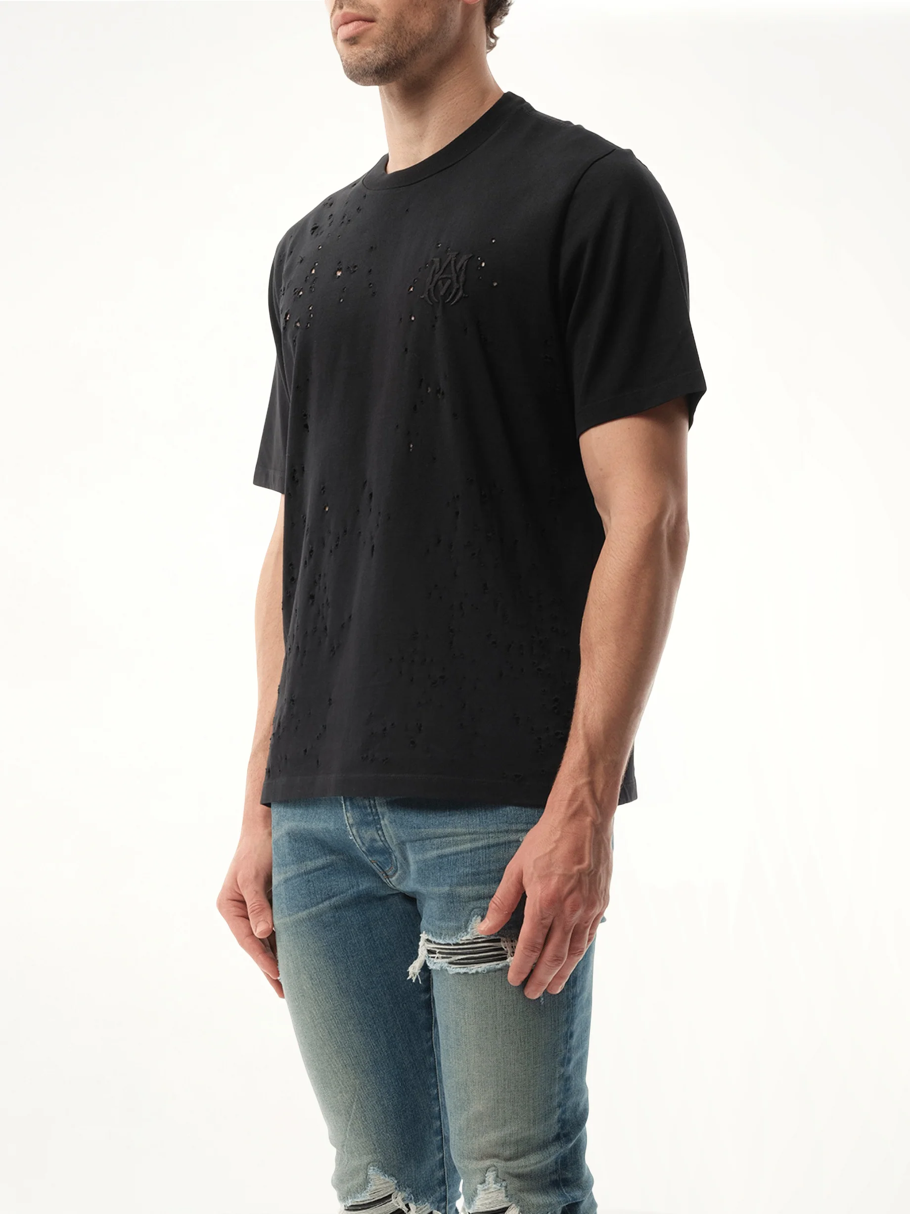 MA Shotgun Embroidered T-Shirt in Black - Image 5