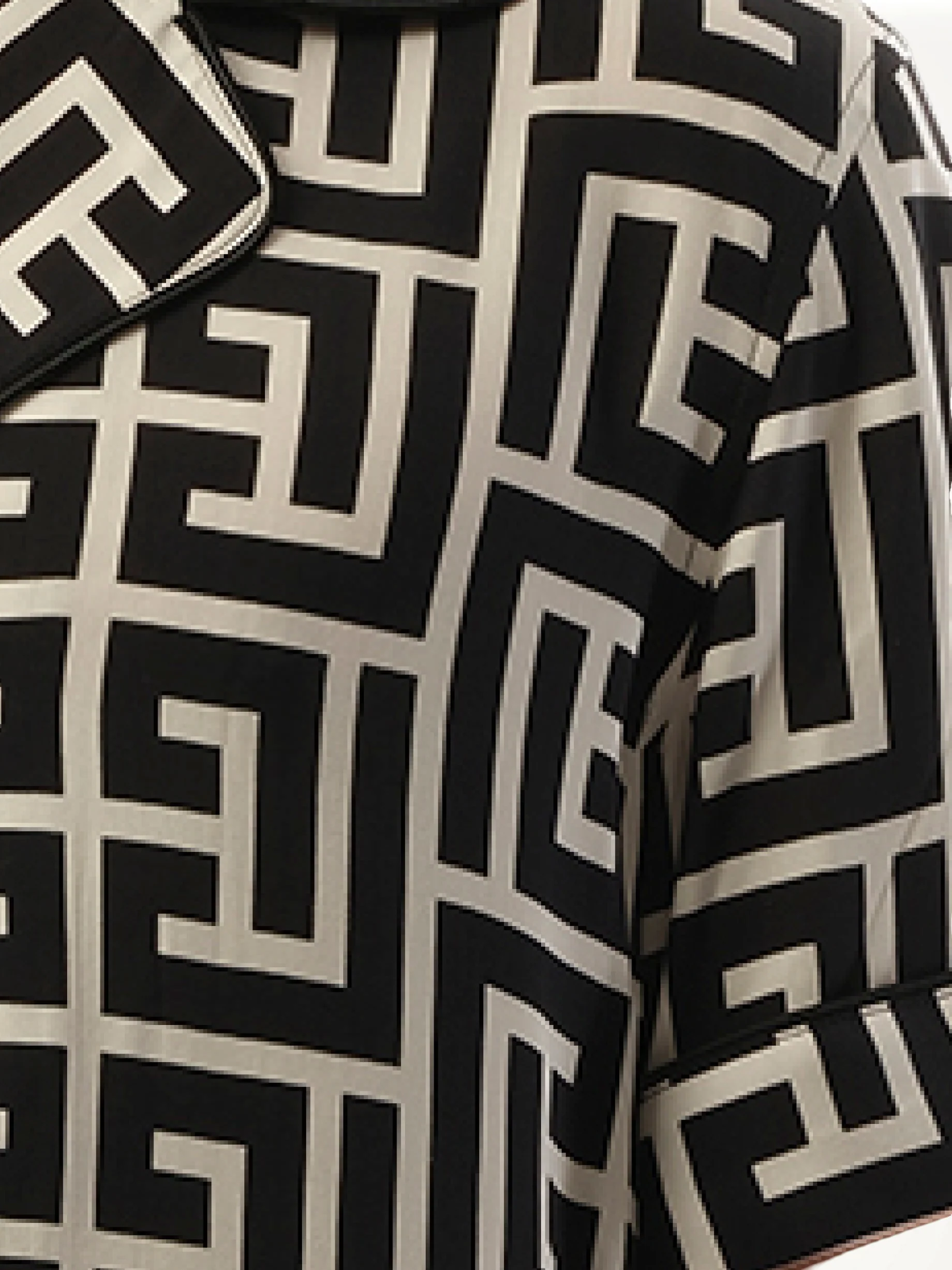 Macro Monogram Pyjama Shirt in Ivory/Black - Image 3