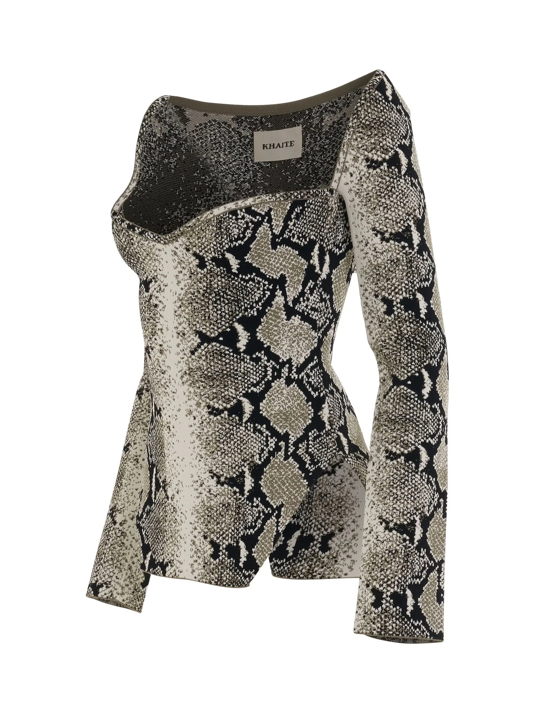 Maddy Bustier Long Sleeve Top in Roccia - Image 2