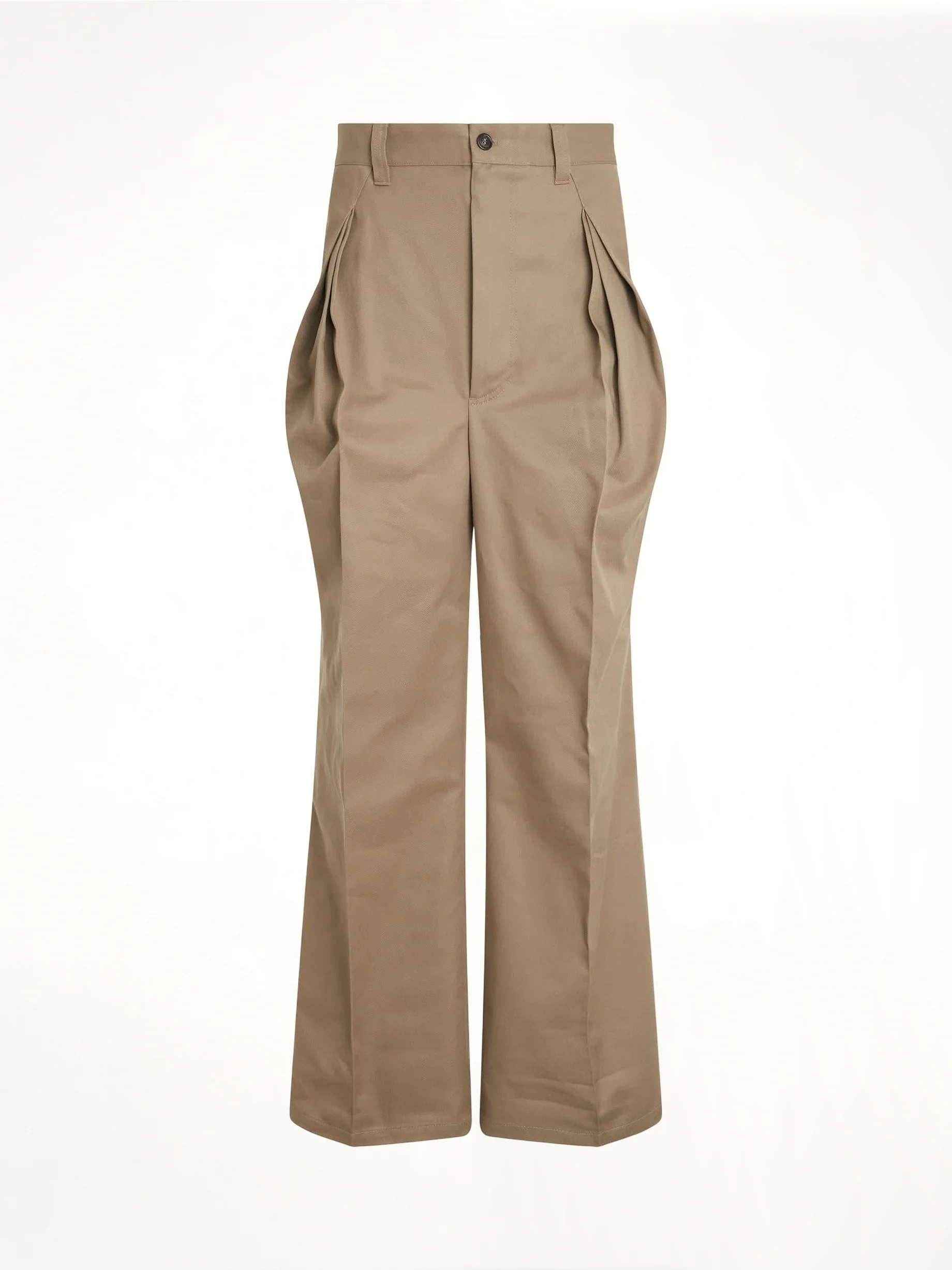 Pleat Details Pants in Beige