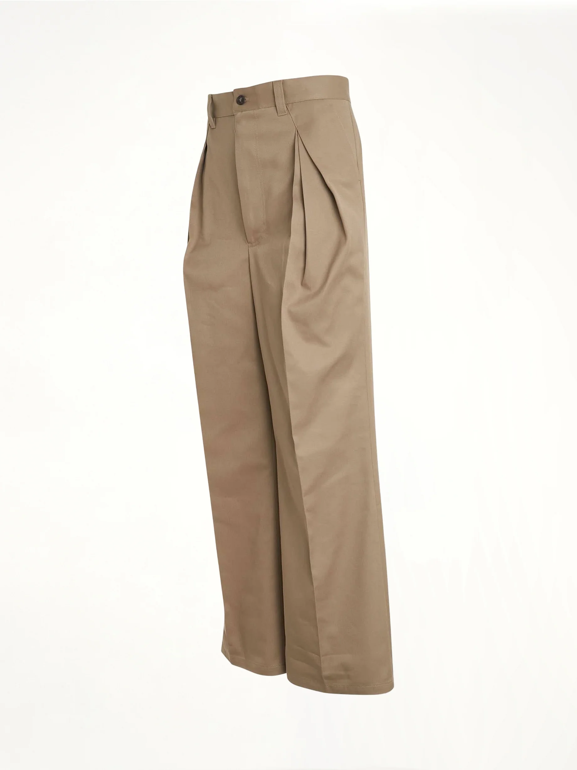Pleat Details Pants in Beige - Image 2