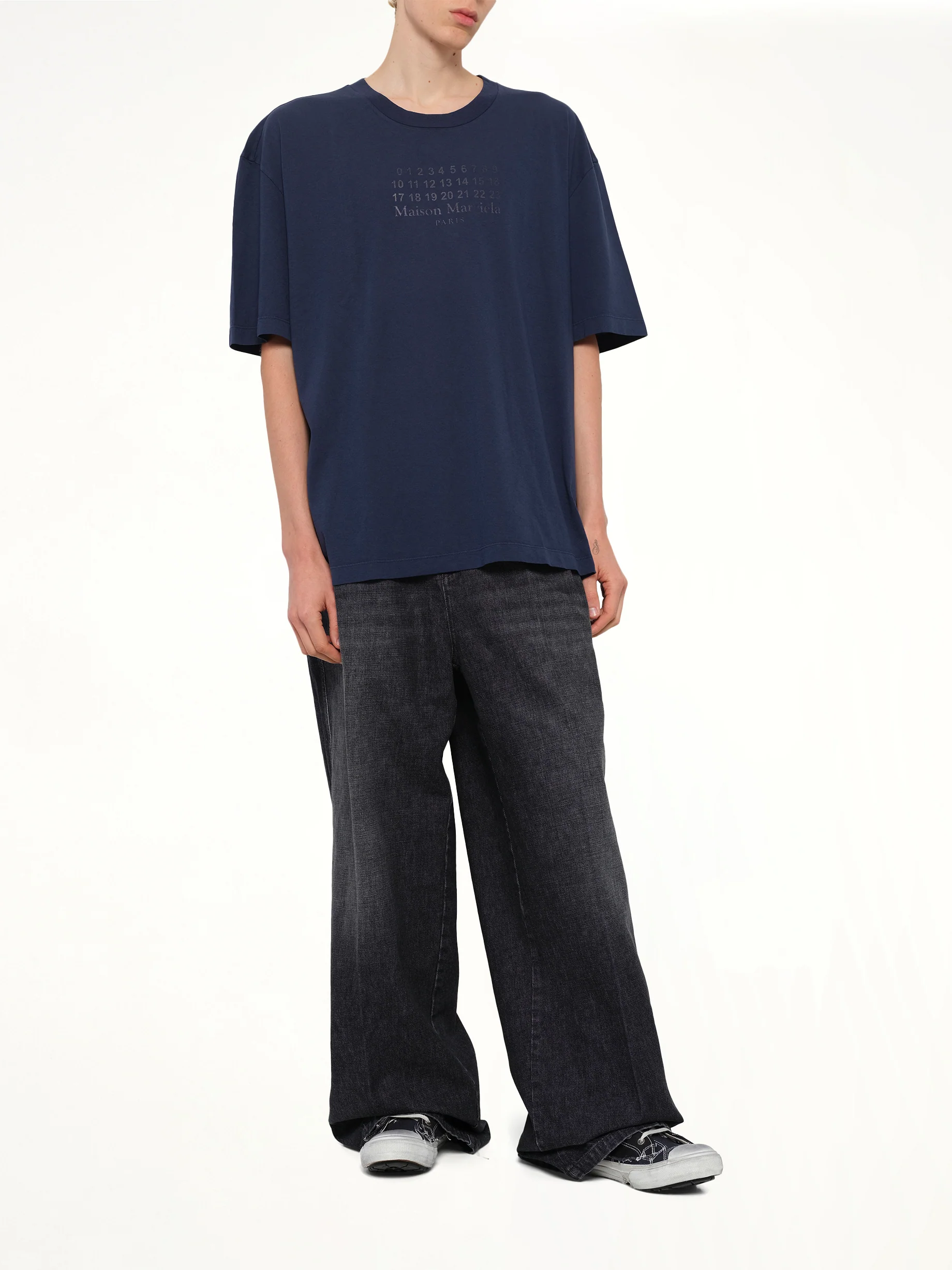 Maison Margiela Logo T-Shirt in Vintage Blue - Image 4