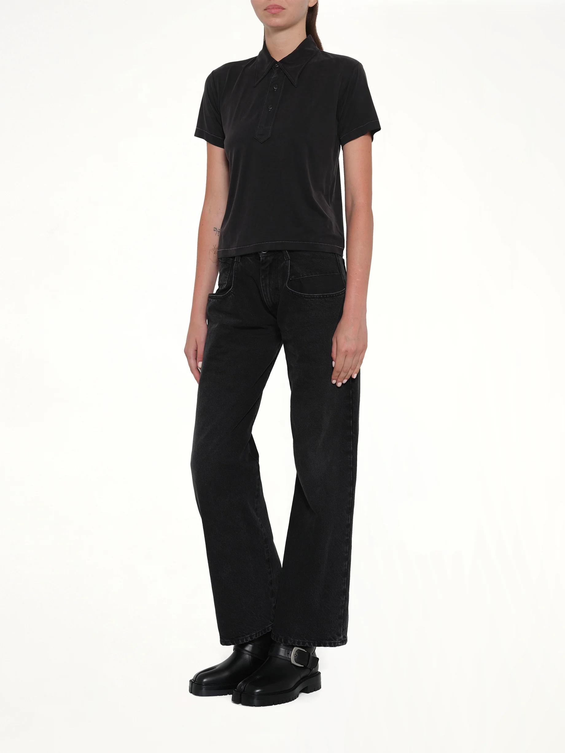 Polo Shirt in Black - Image 4