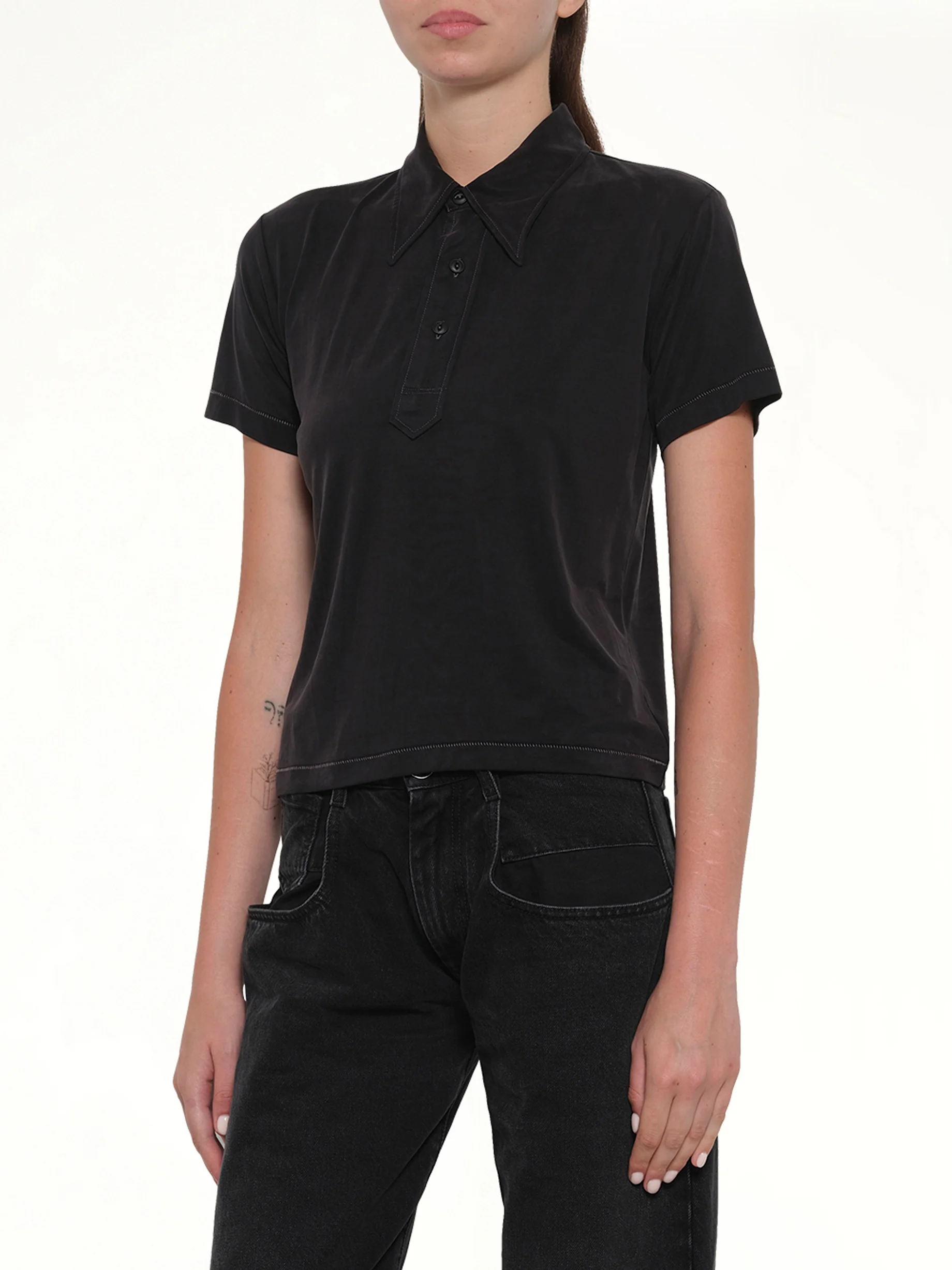 Polo Shirt in Black - Image 6