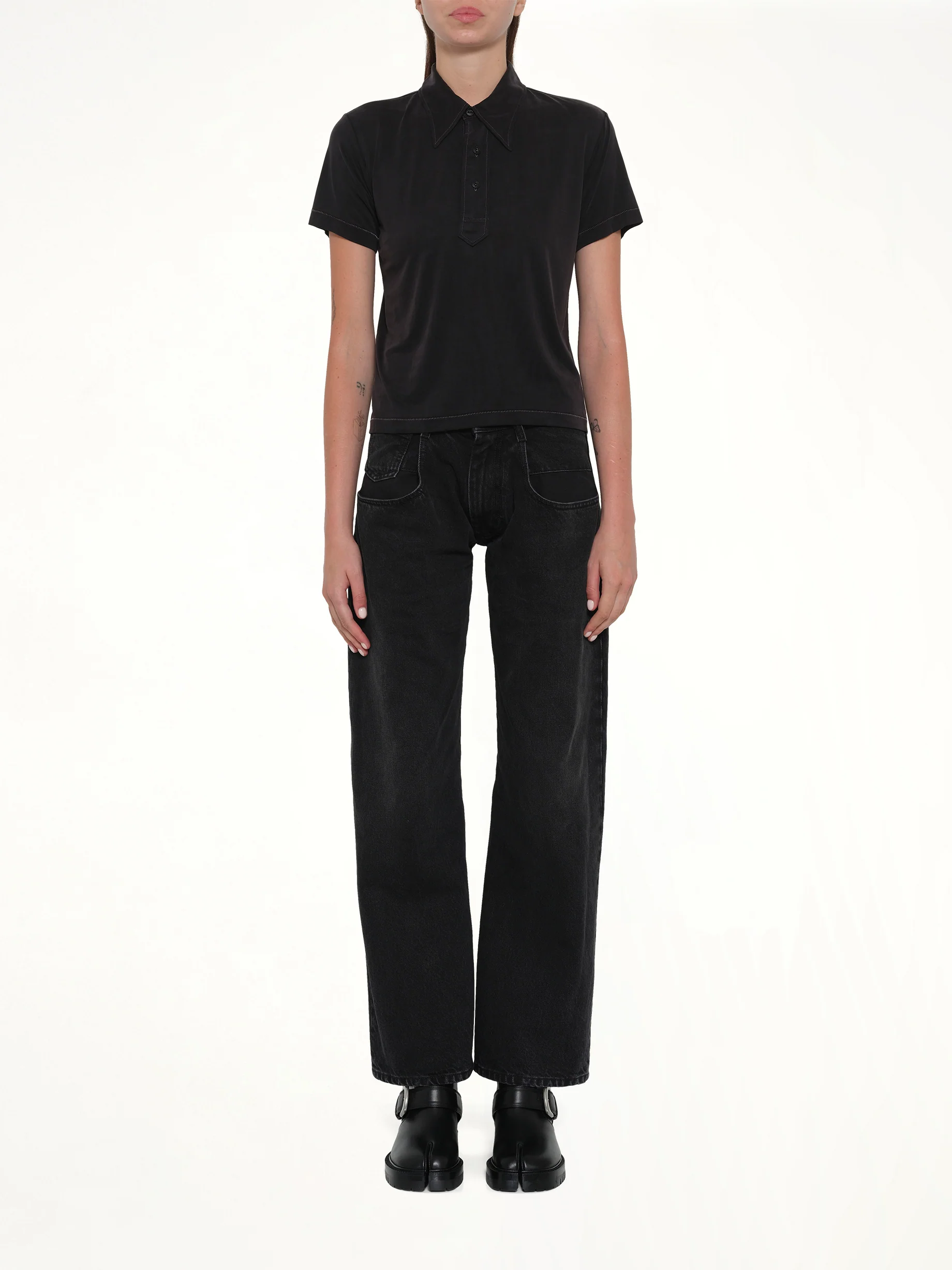 Polo Shirt in Black - Image 7